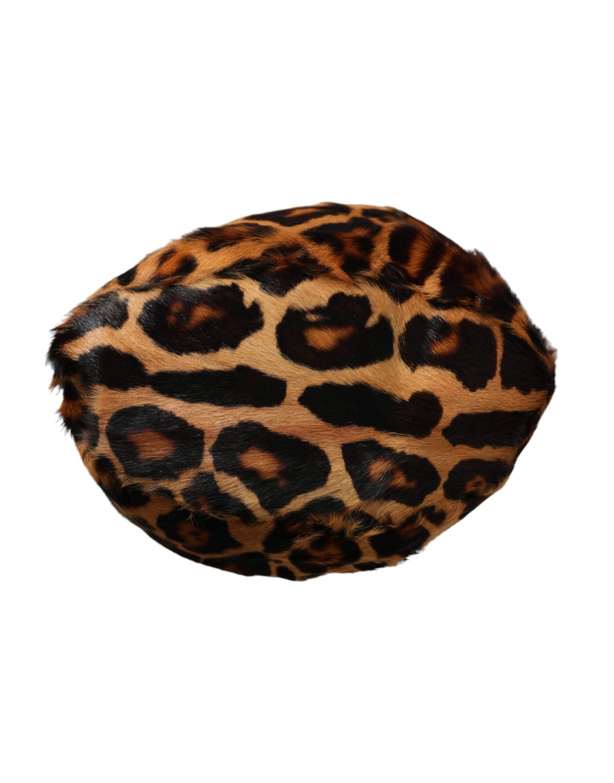 Brown Leopard Fur Women Bucket Hat - ventzia