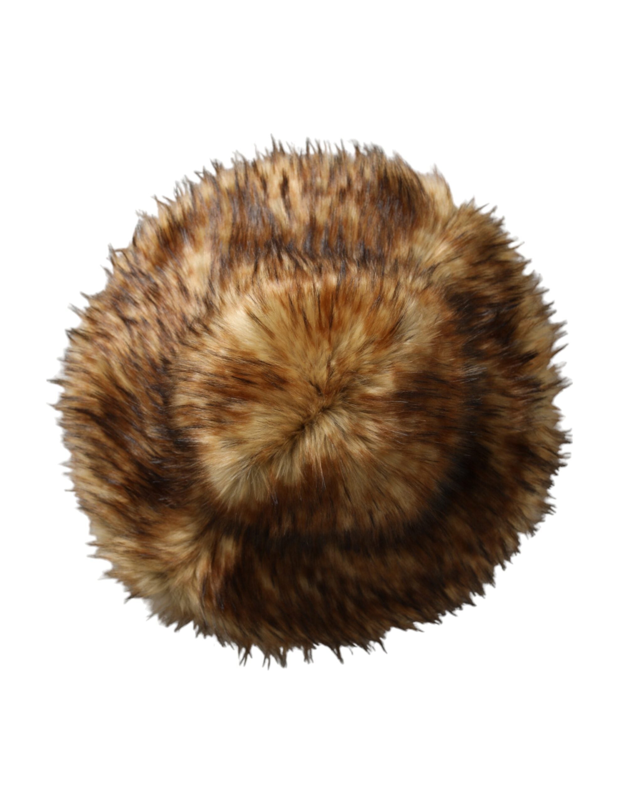 Brown Modacrylic Faux Fur Bucket Hat - ventzia