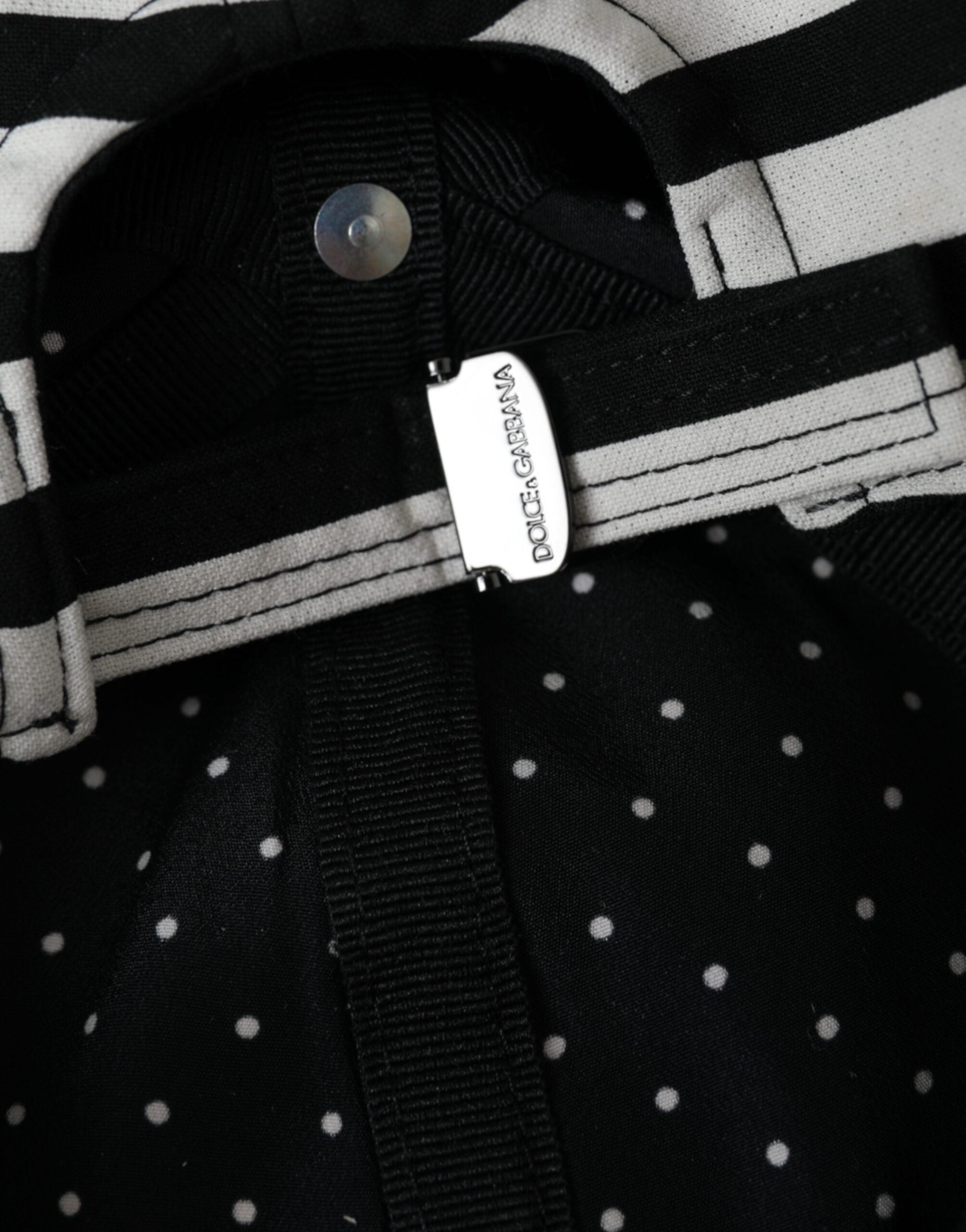 Black White Stripe Amore Heart Applique Baseball Hat - ventzia