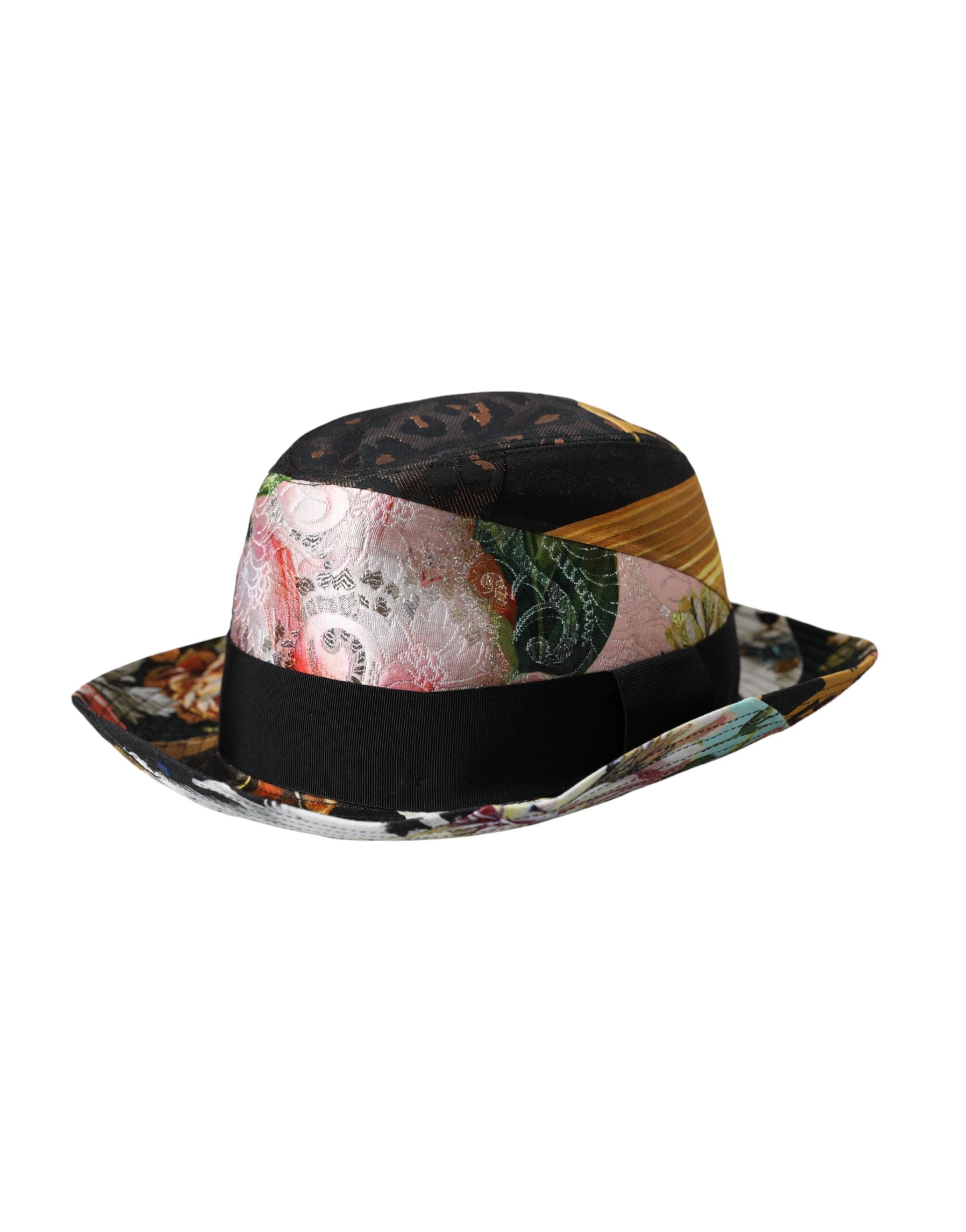 Multicolor Patchwork Women Fedora Wide Brim Hat - ventzia