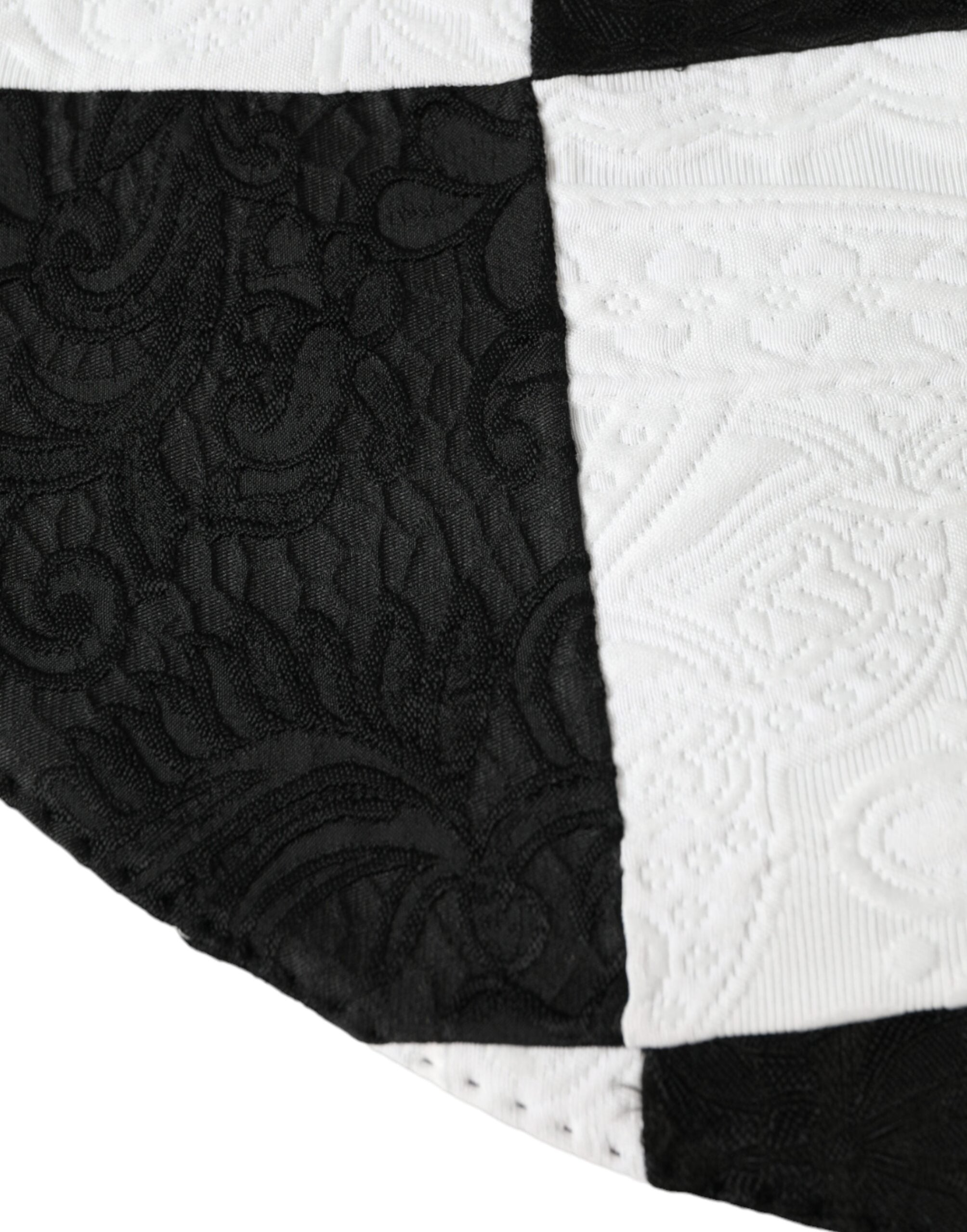 Black White Checkered Wide Brim Floppy Hat - ventzia