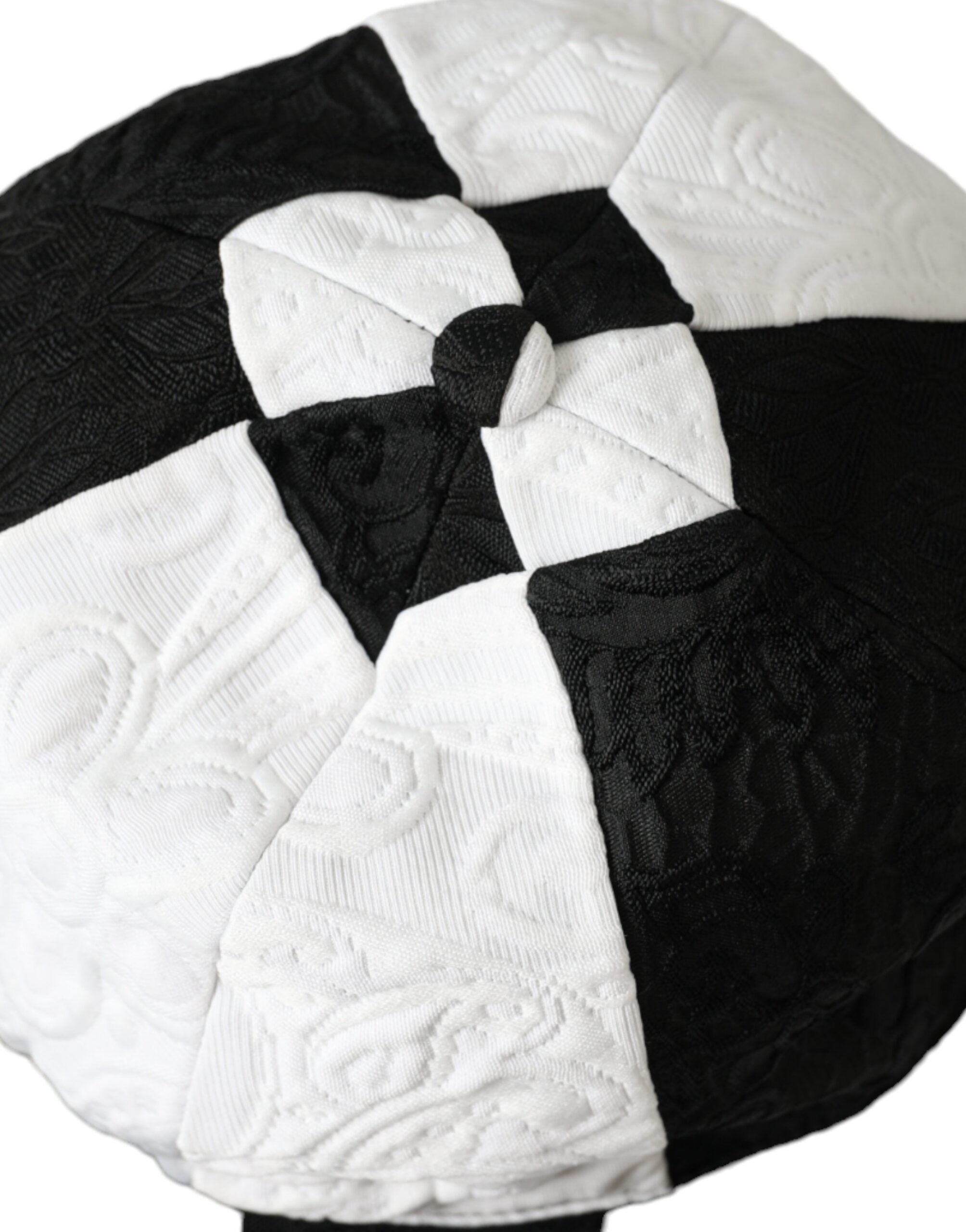 Black White Checkered Wide Brim Floppy Hat - ventzia