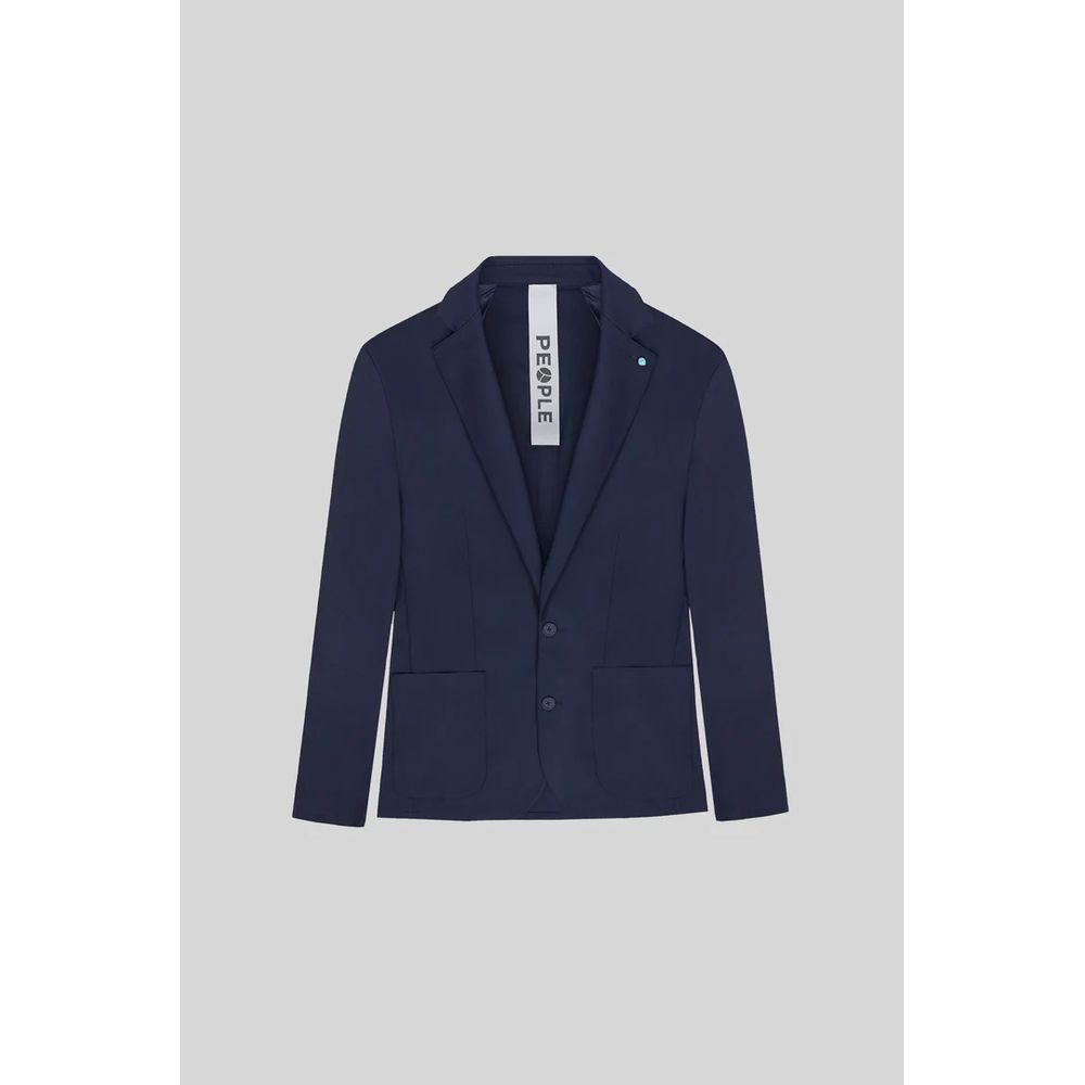 Blue Polyester Men's Lightweight Jacket