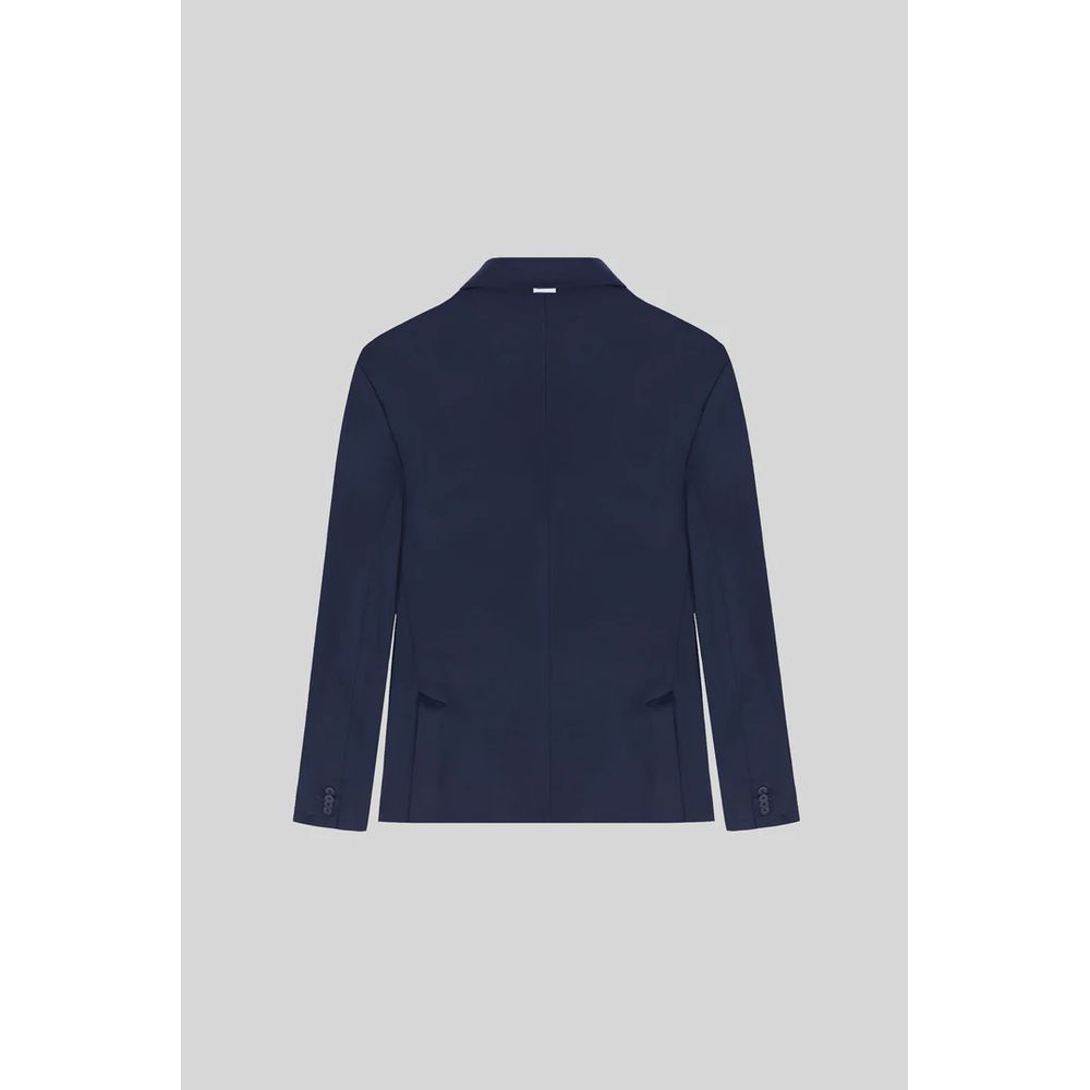 Blue Polyester Men's Lightweight Jacket