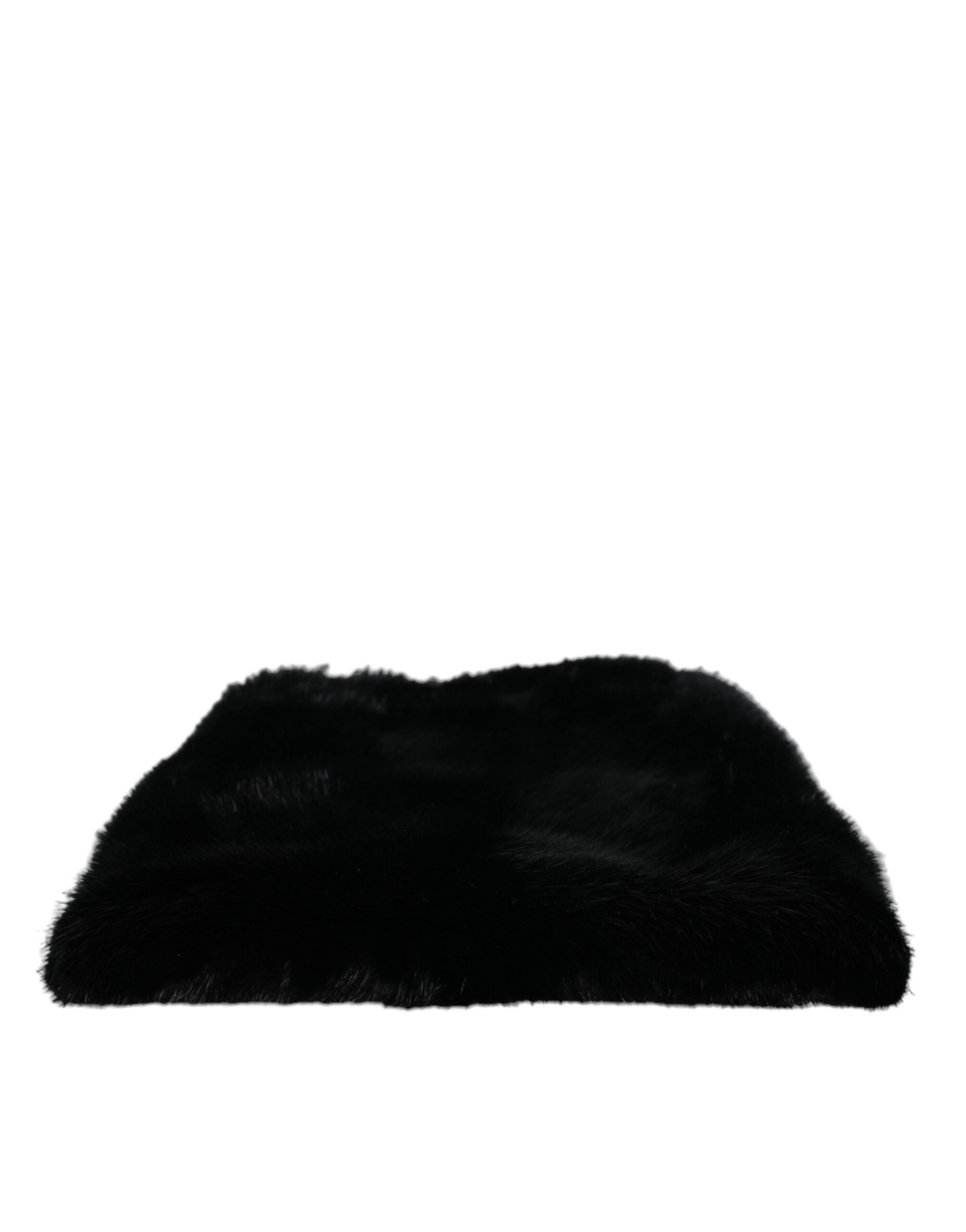 Black Faux Fur Silver Chain Crossbody Shoulder Purse Bag - ventzia