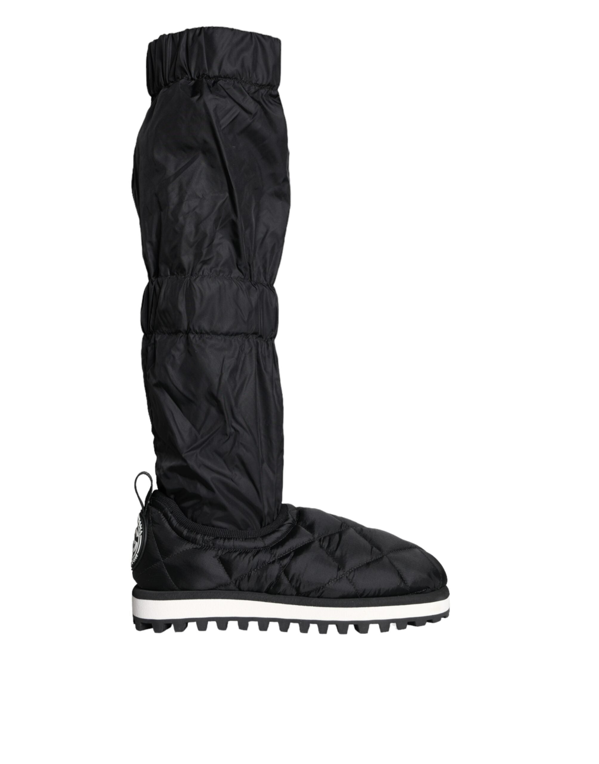 Black Quilted High Top Boots Sneakers Shoes - ventzia