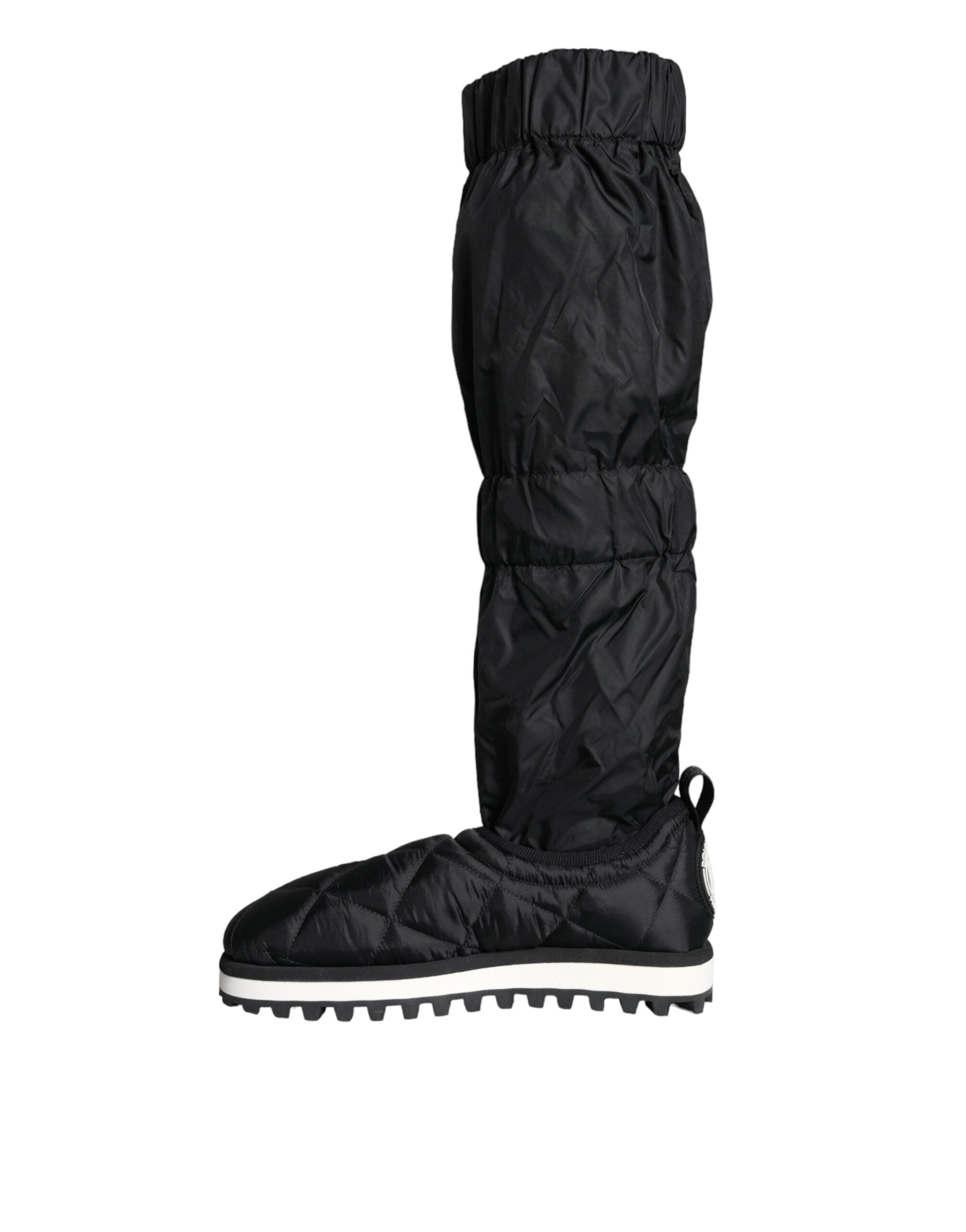 Black Quilted High Top Boots Sneakers Shoes - ventzia
