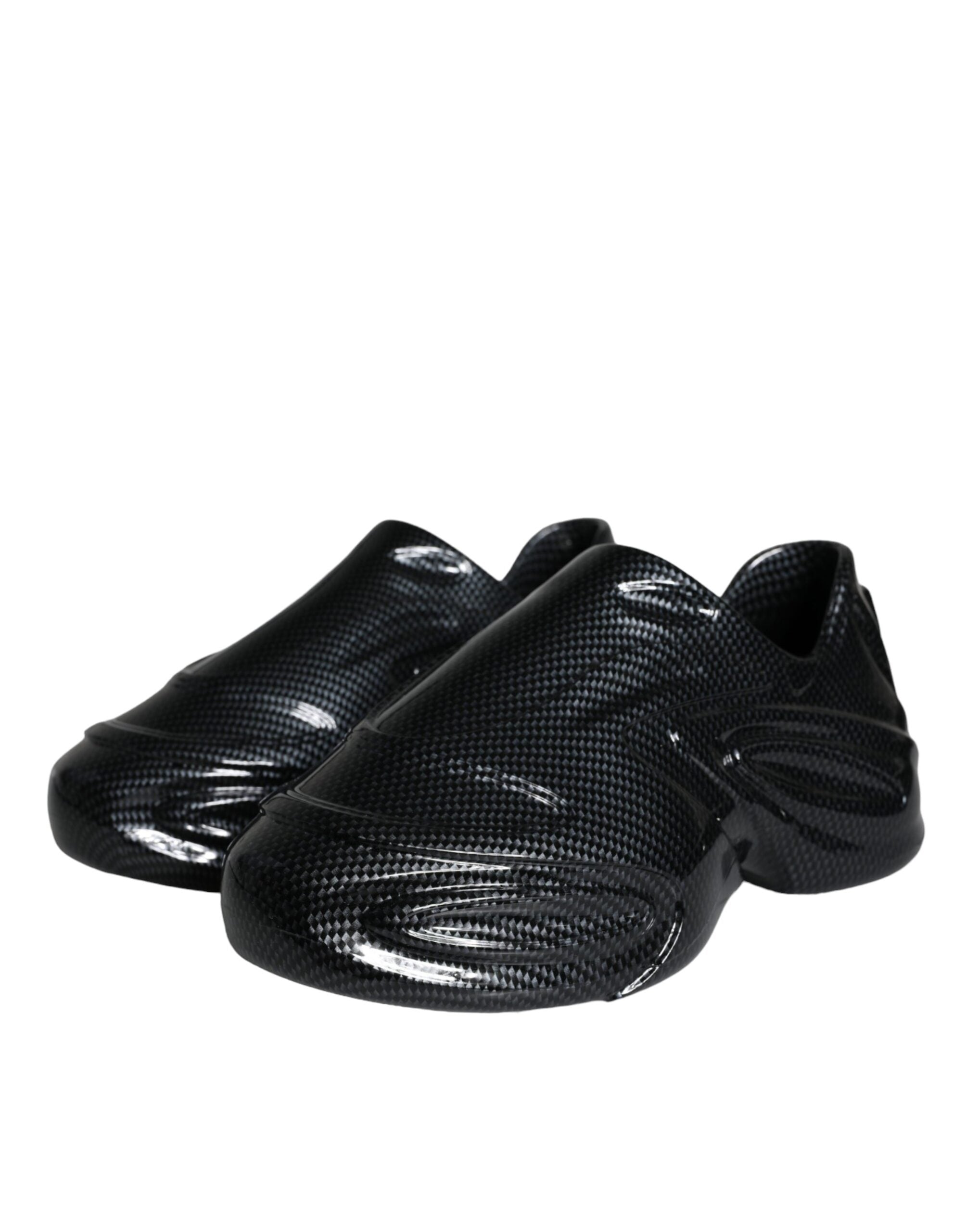 Black Foiled Rubber Toy Low Top Men Sneakers Shoes - ventzia