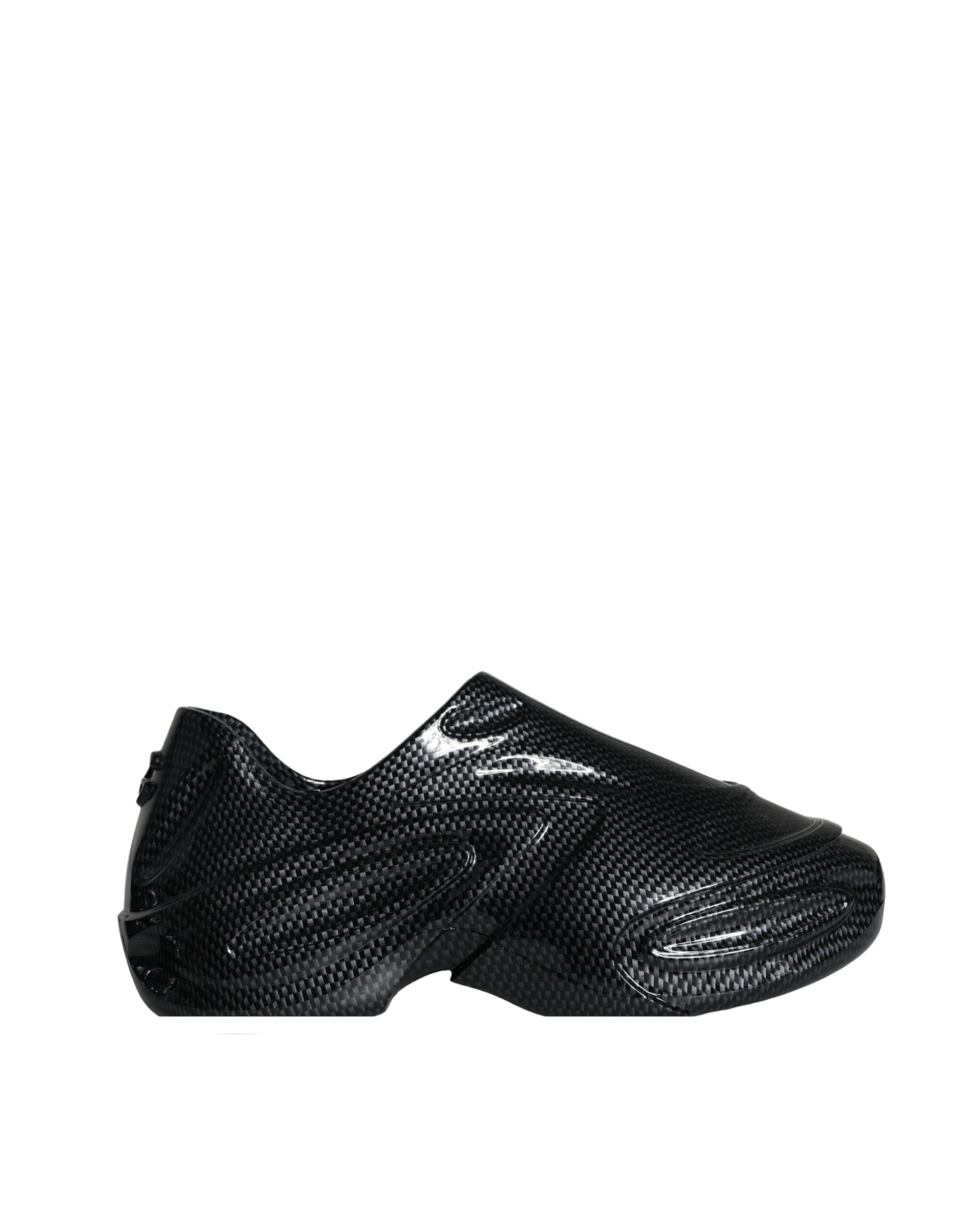 Black Foiled Rubber Toy Low Top Men Sneakers Shoes - ventzia
