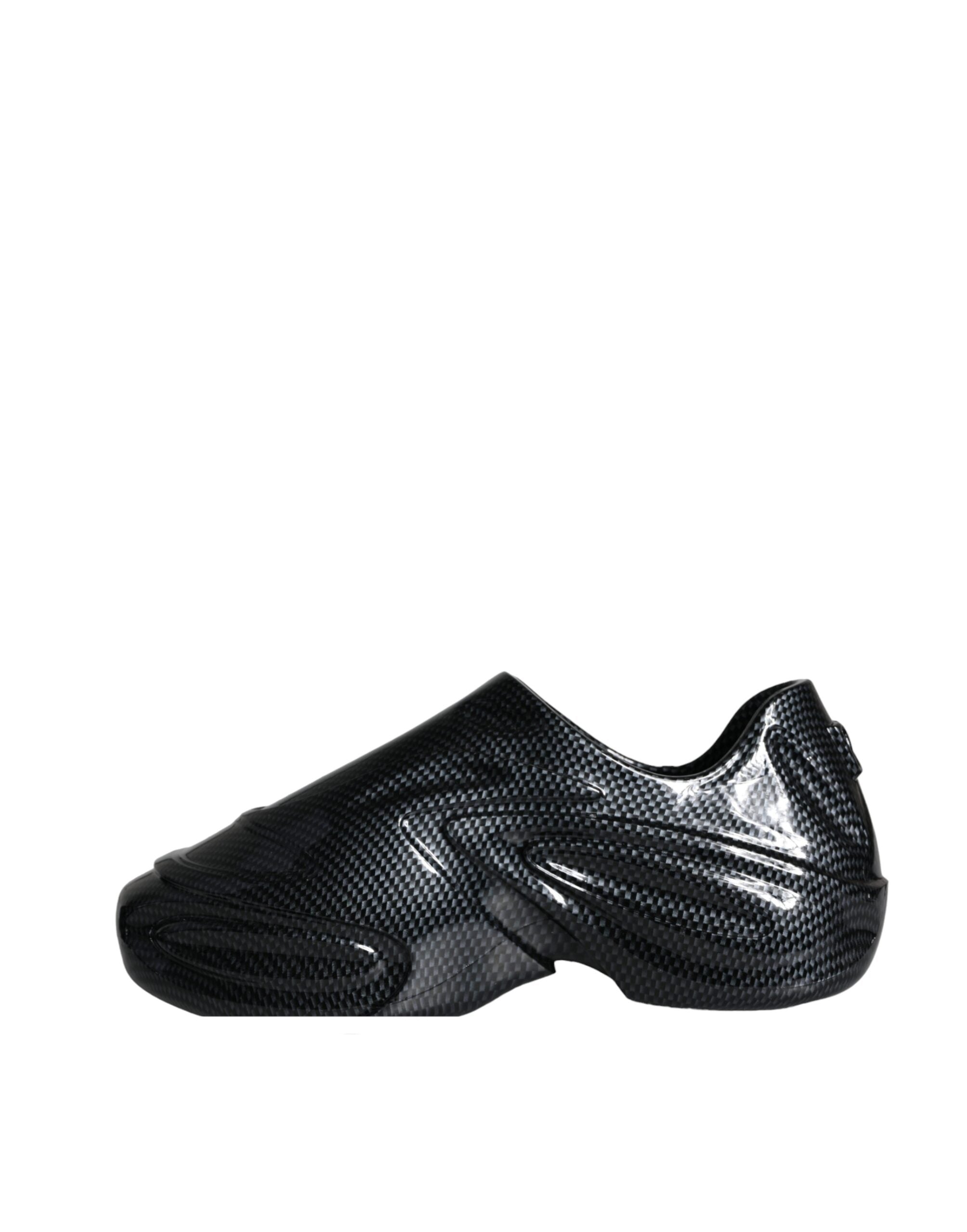 Black Foiled Rubber Toy Low Top Men Sneakers Shoes - ventzia