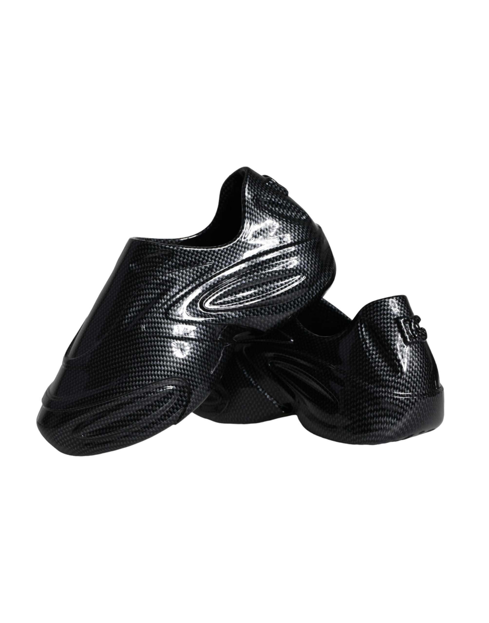 Black Foiled Rubber Toy Low Top Men Sneakers Shoes - ventzia