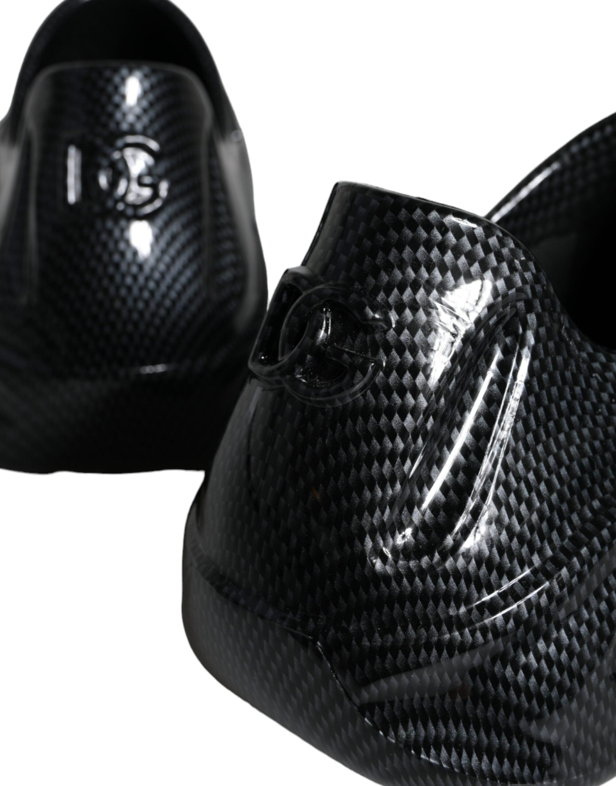 Black Foiled Rubber Toy Low Top Men Sneakers Shoes - ventzia