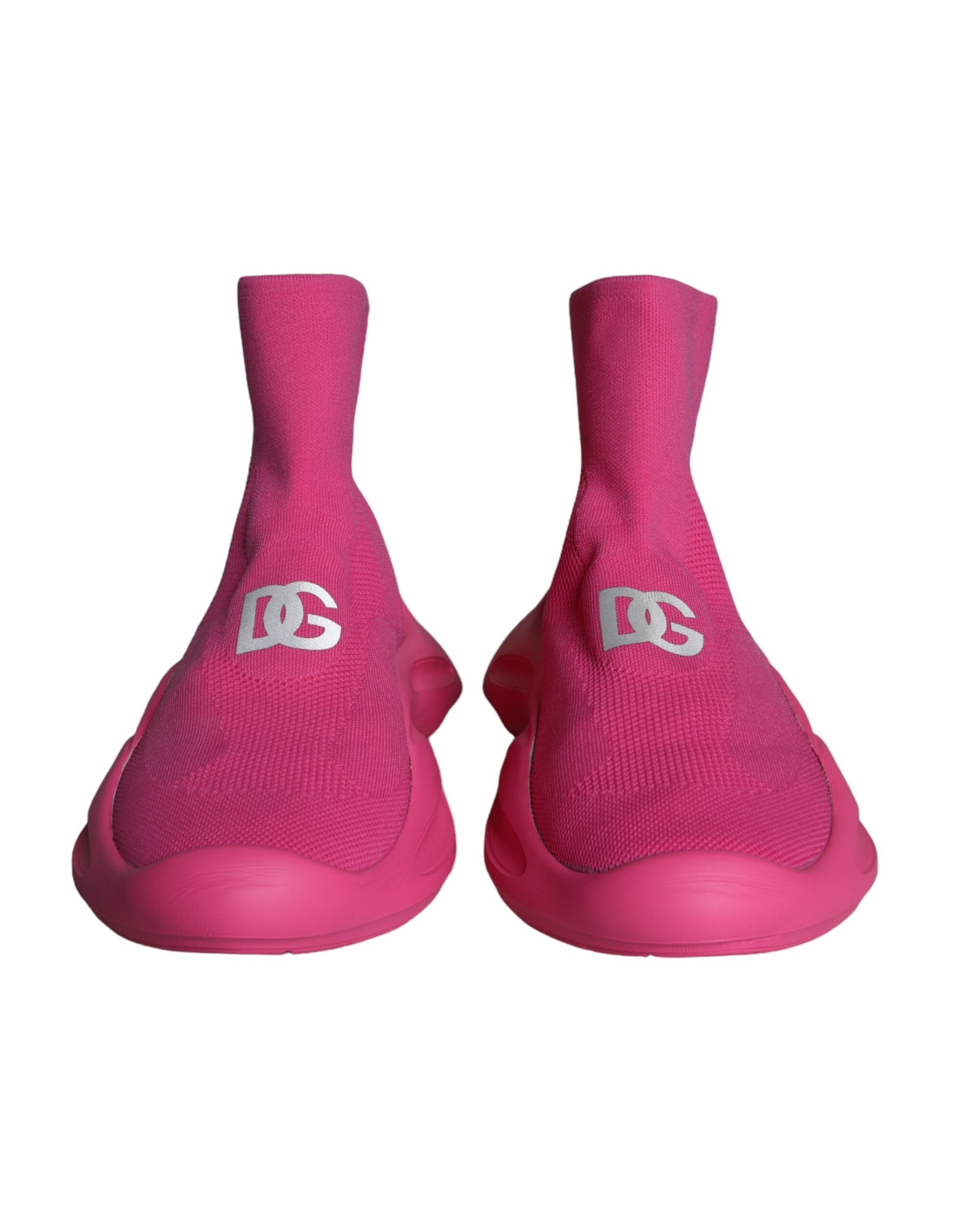 Pink Logo Print Slip On Socks Sneakers Shoes - ventzia