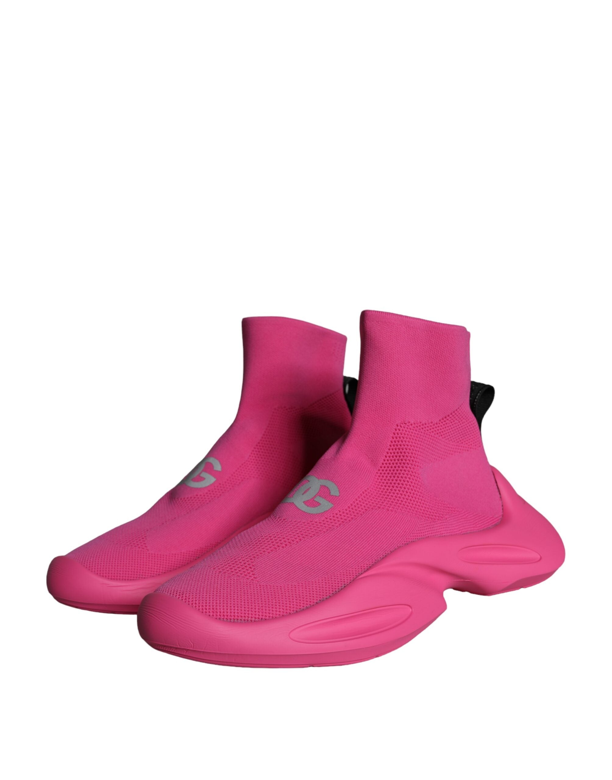 Pink Logo Print Slip On Socks Sneakers Shoes - ventzia