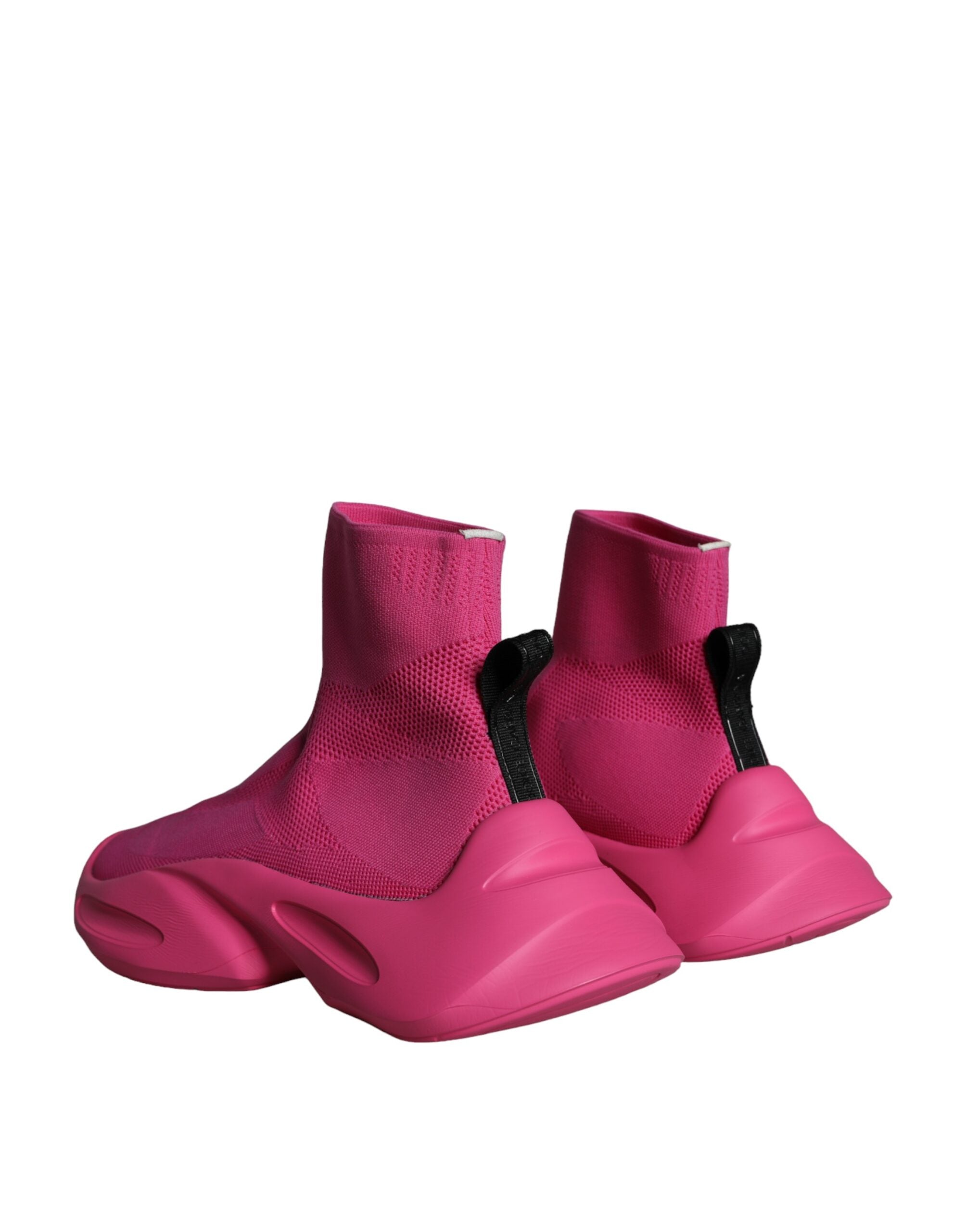Pink Logo Print Slip On Socks Sneakers Shoes - ventzia