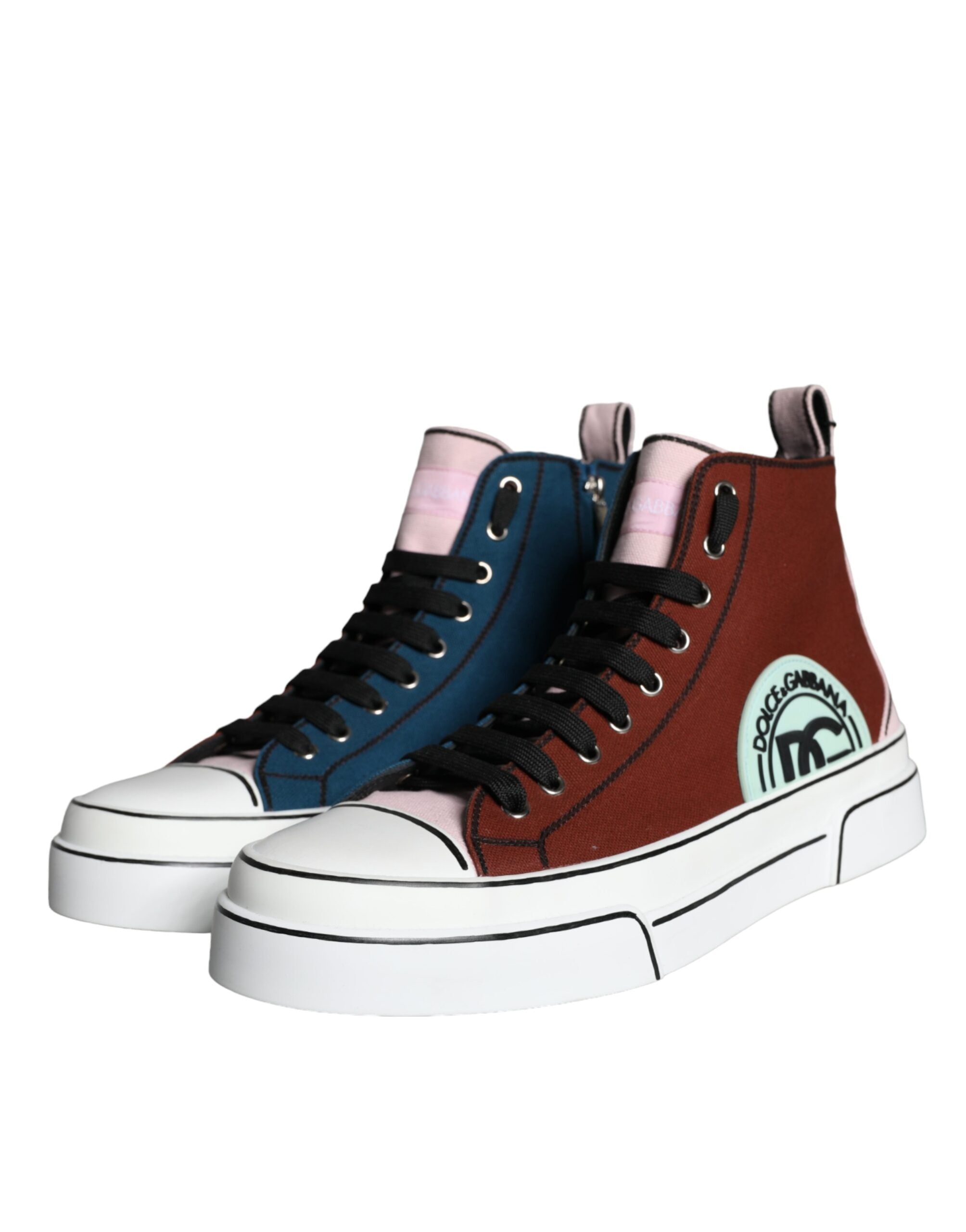 Multicolor Patchwork High Top Sneaker Shoes - ventzia