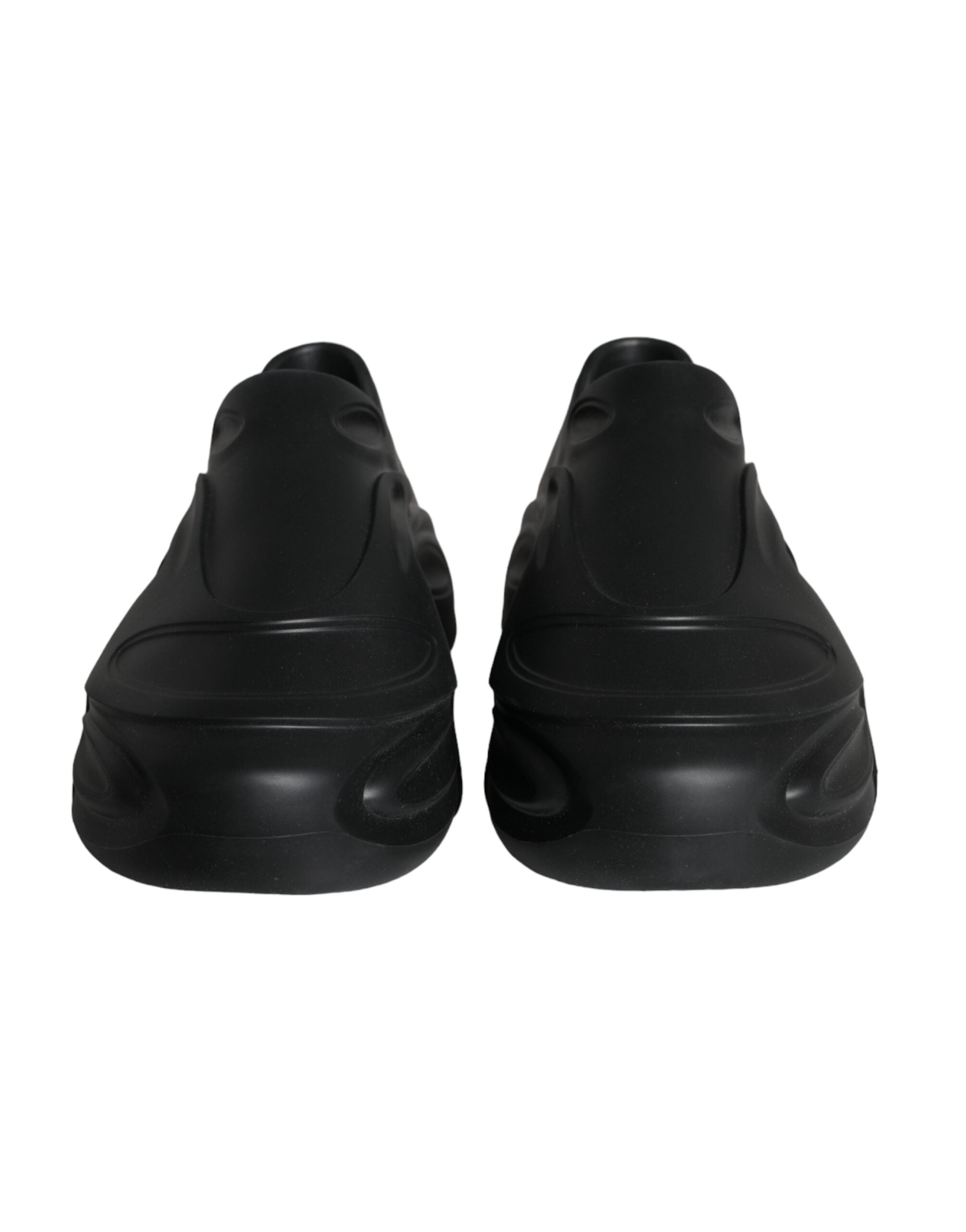 Black Foiled Rubber Toy Low Top Sneakers Shoes - ventzia