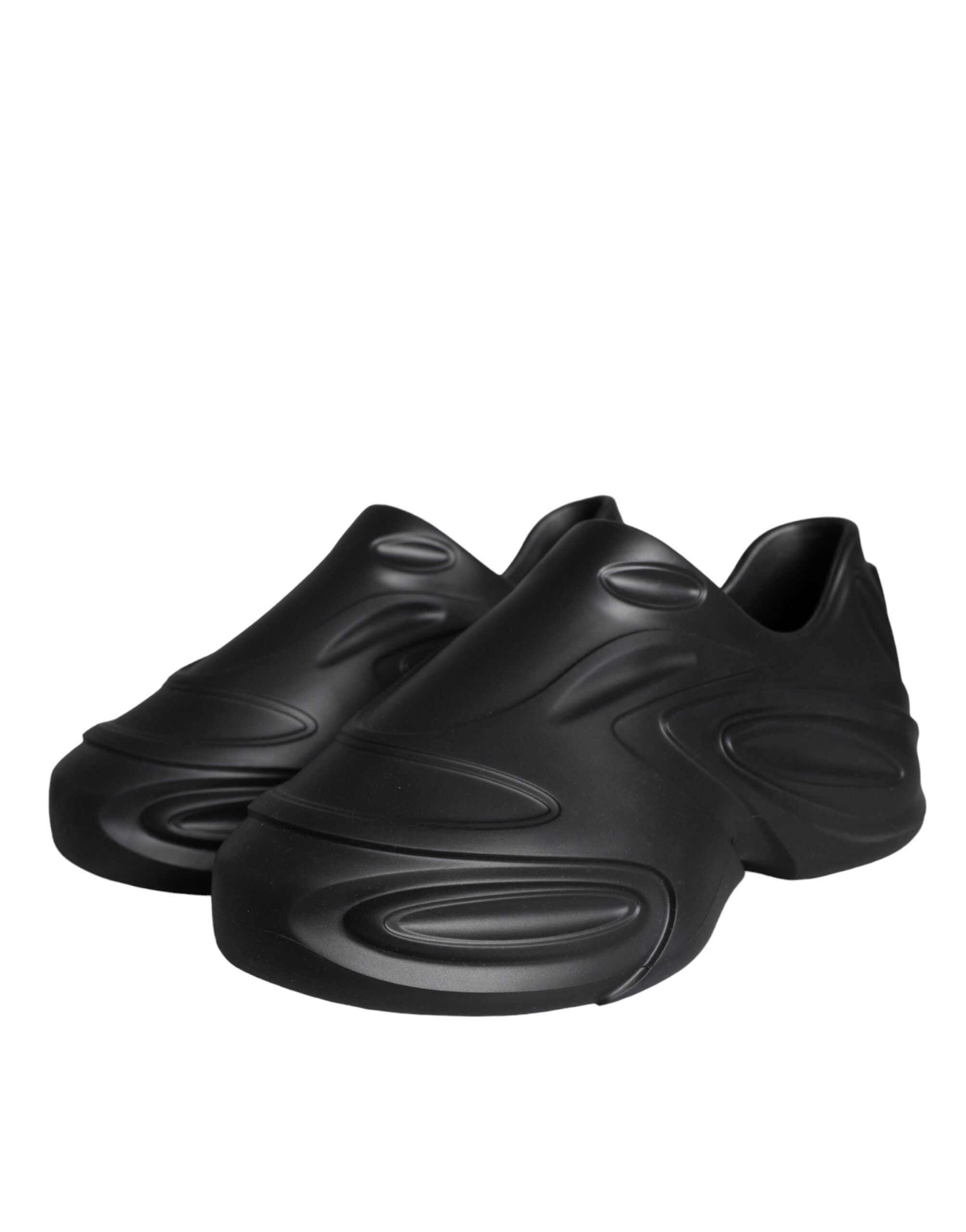 Black Foiled Rubber Toy Low Top Sneakers Shoes - ventzia