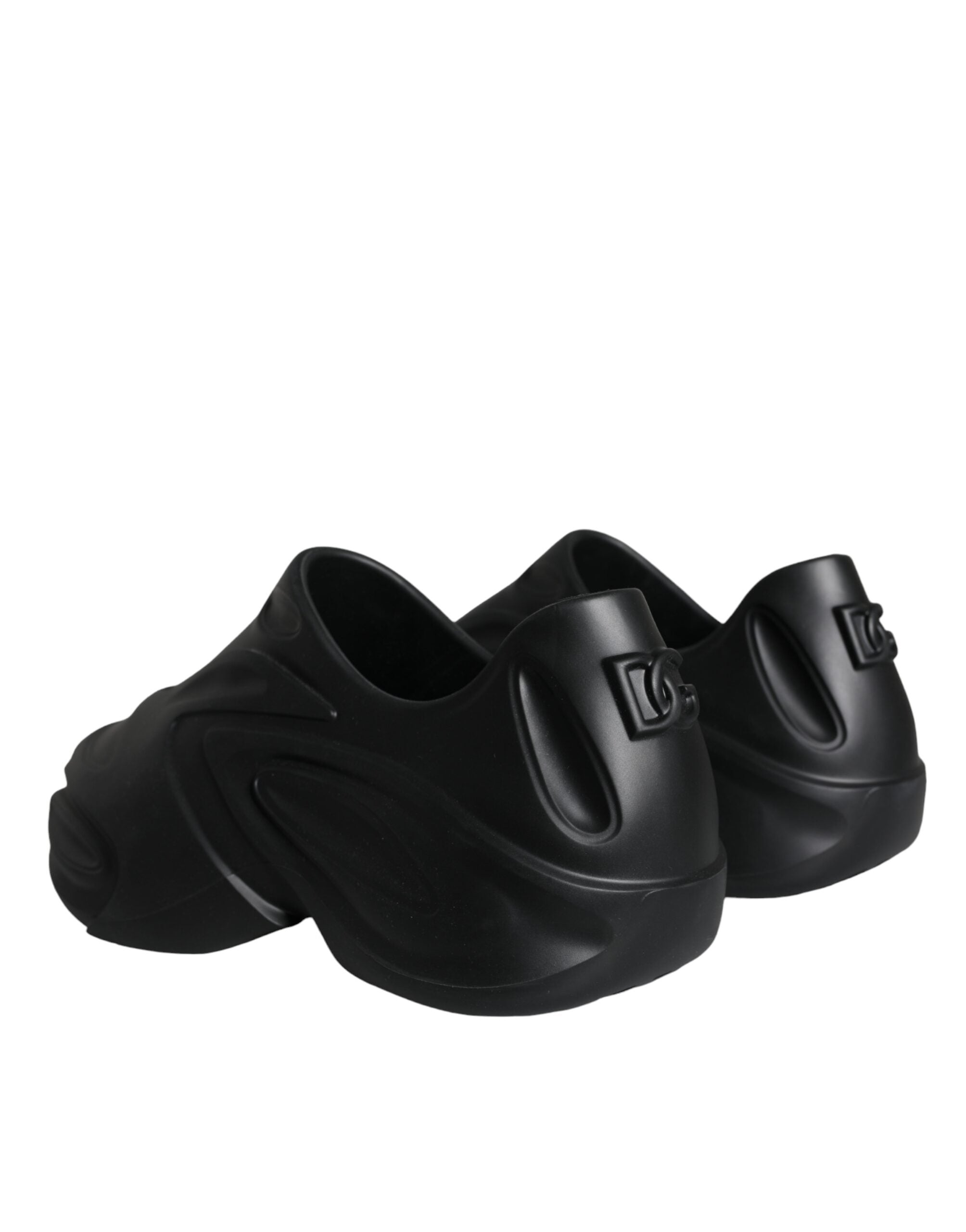 Black Foiled Rubber Toy Low Top Sneakers Shoes - ventzia