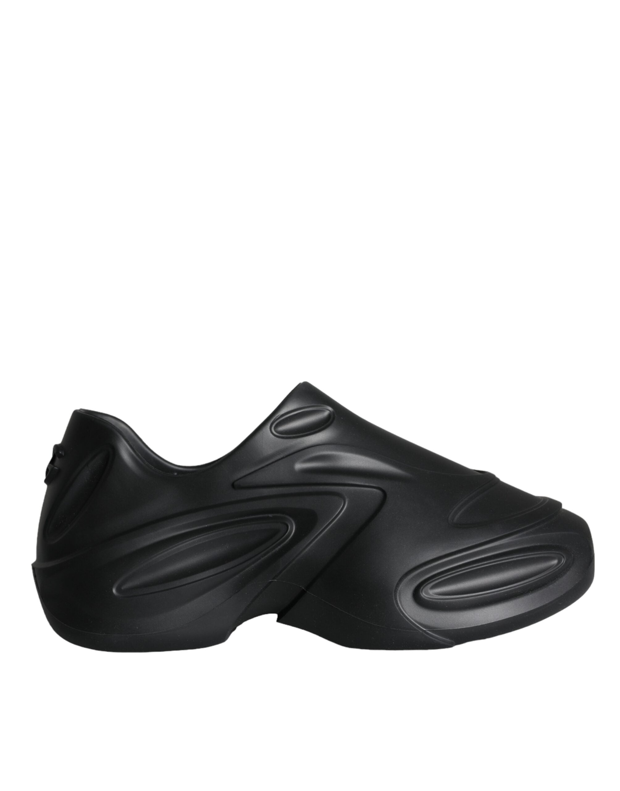 Black Foiled Rubber Toy Low Top Sneakers Shoes - ventzia