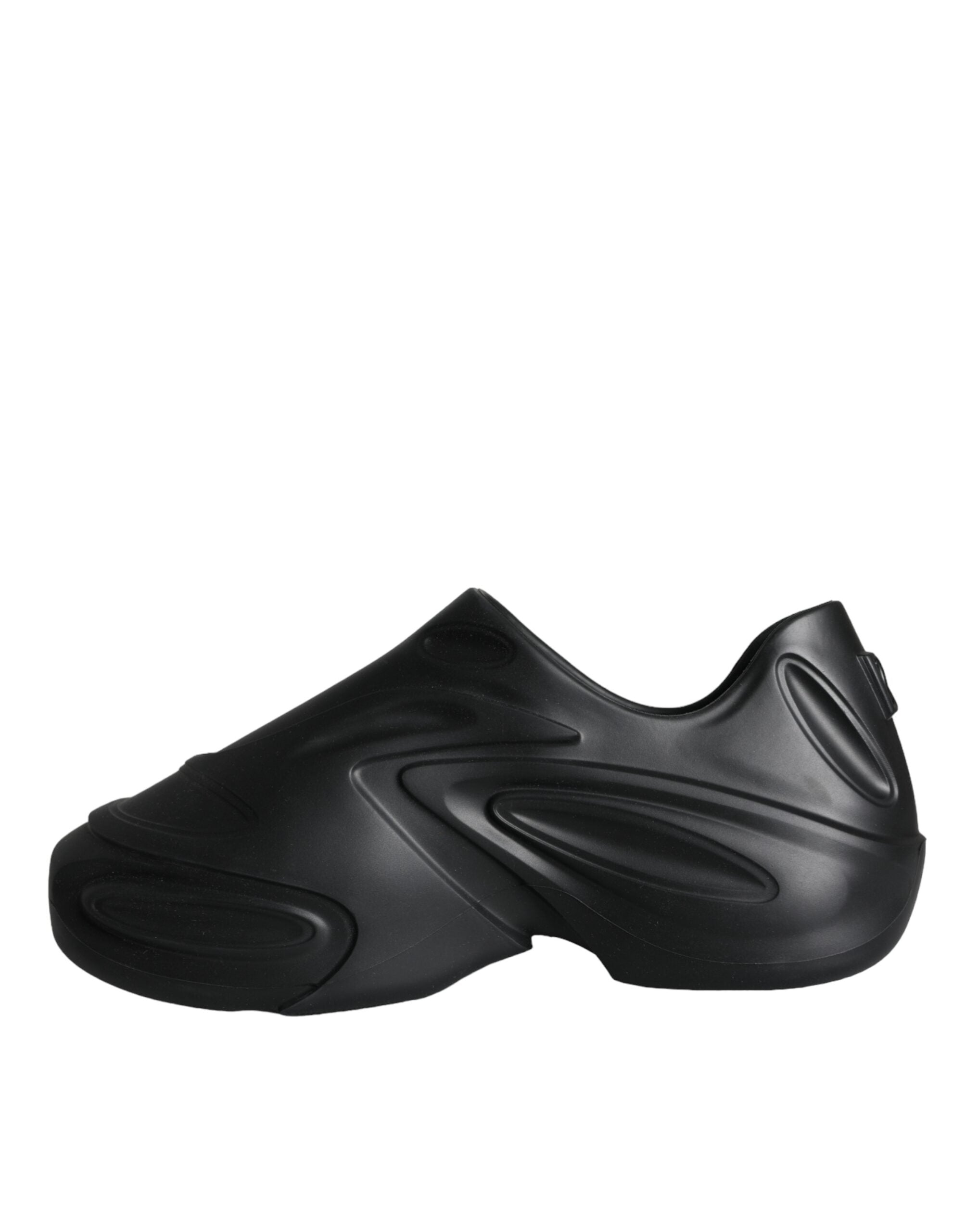 Black Foiled Rubber Toy Low Top Sneakers Shoes - ventzia