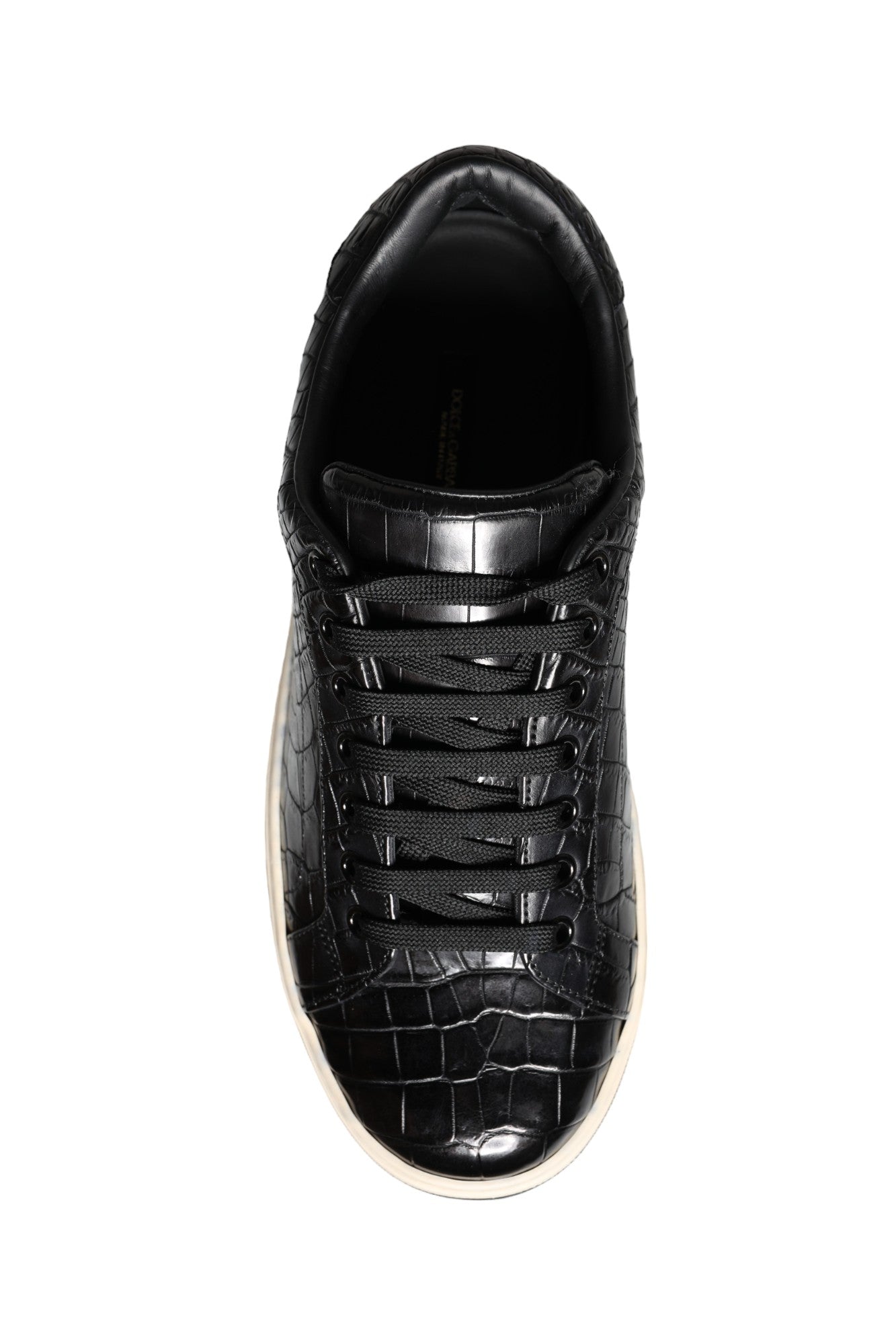 Black Leather Men Low Top Sneakers Shoes - ventzia