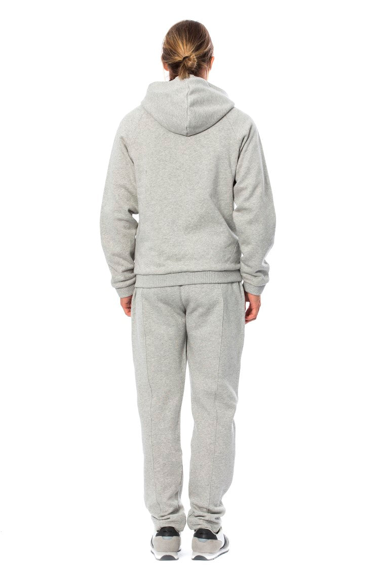 Elegant Gray Hooded Cotton Sweatsuit - ventzia
