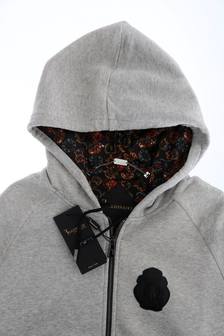 Elegant Gray Hooded Cotton Sweatsuit - ventzia