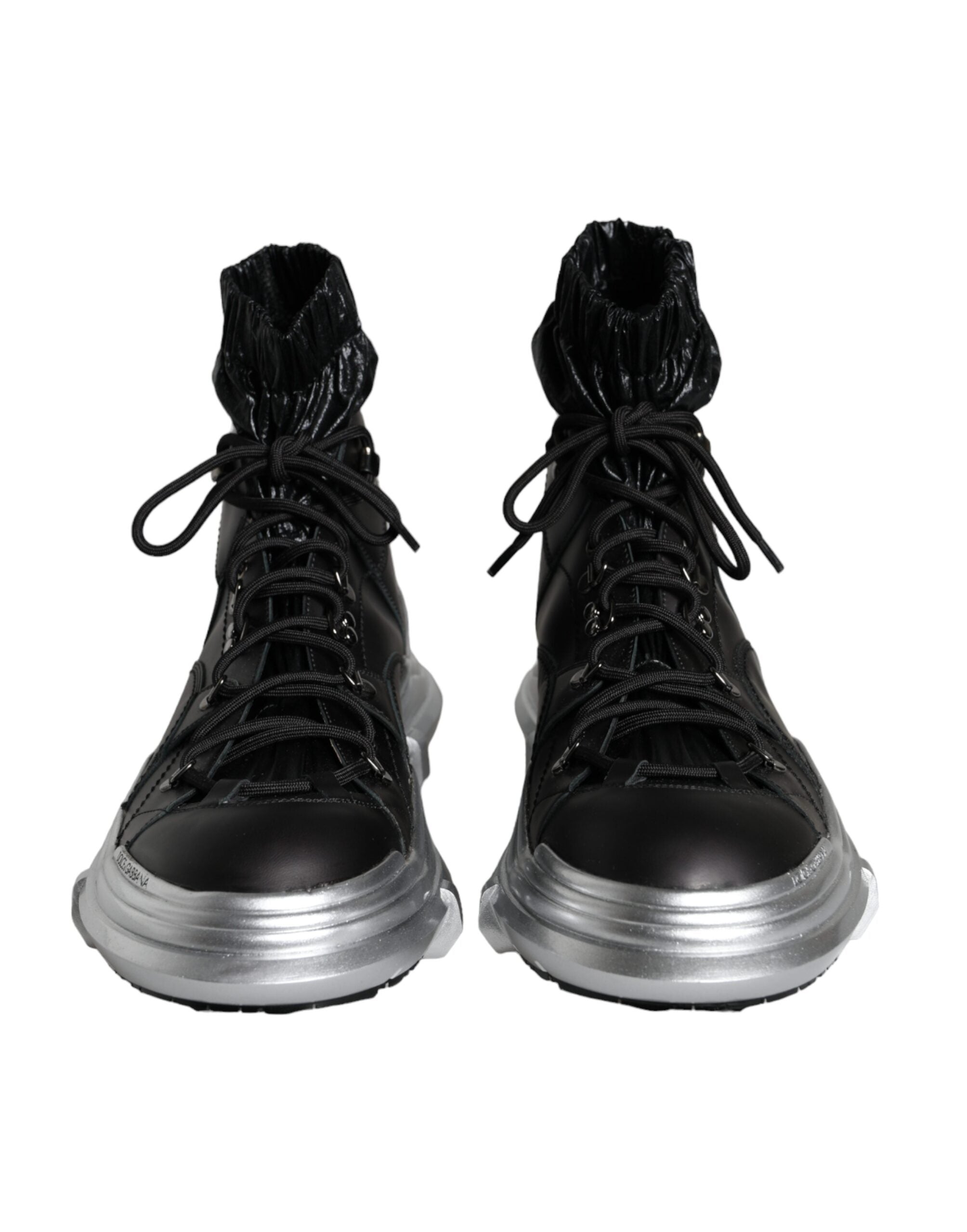 Black Nylon Galileo High Top Sneakers Shoes - ventzia