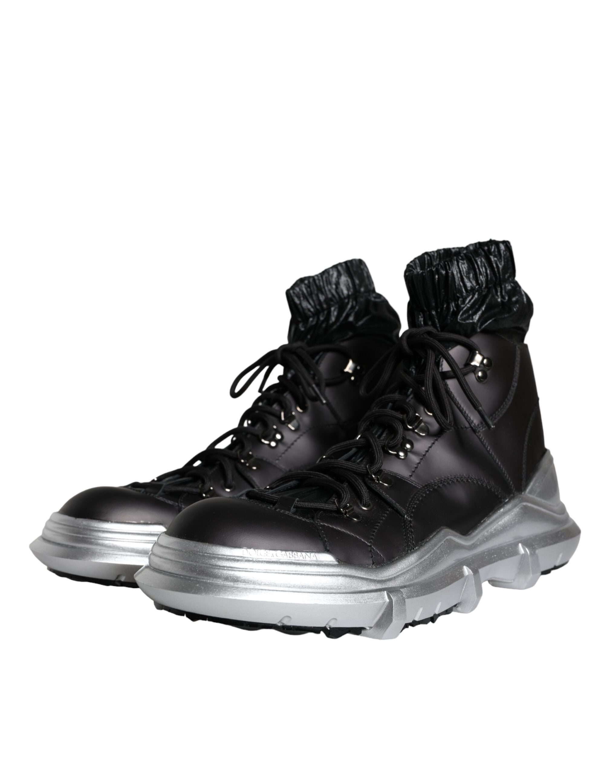 Black Nylon Galileo High Top Sneakers Shoes - ventzia