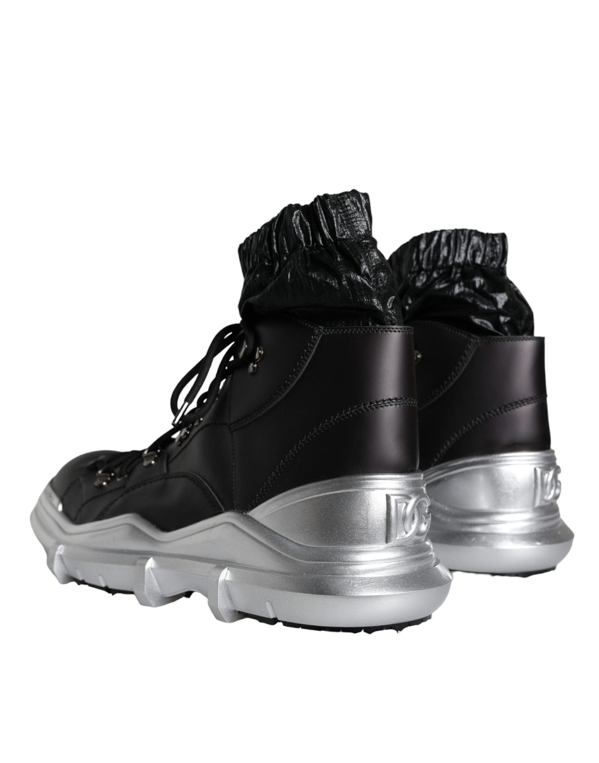 Black Nylon Galileo High Top Sneakers Shoes - ventzia