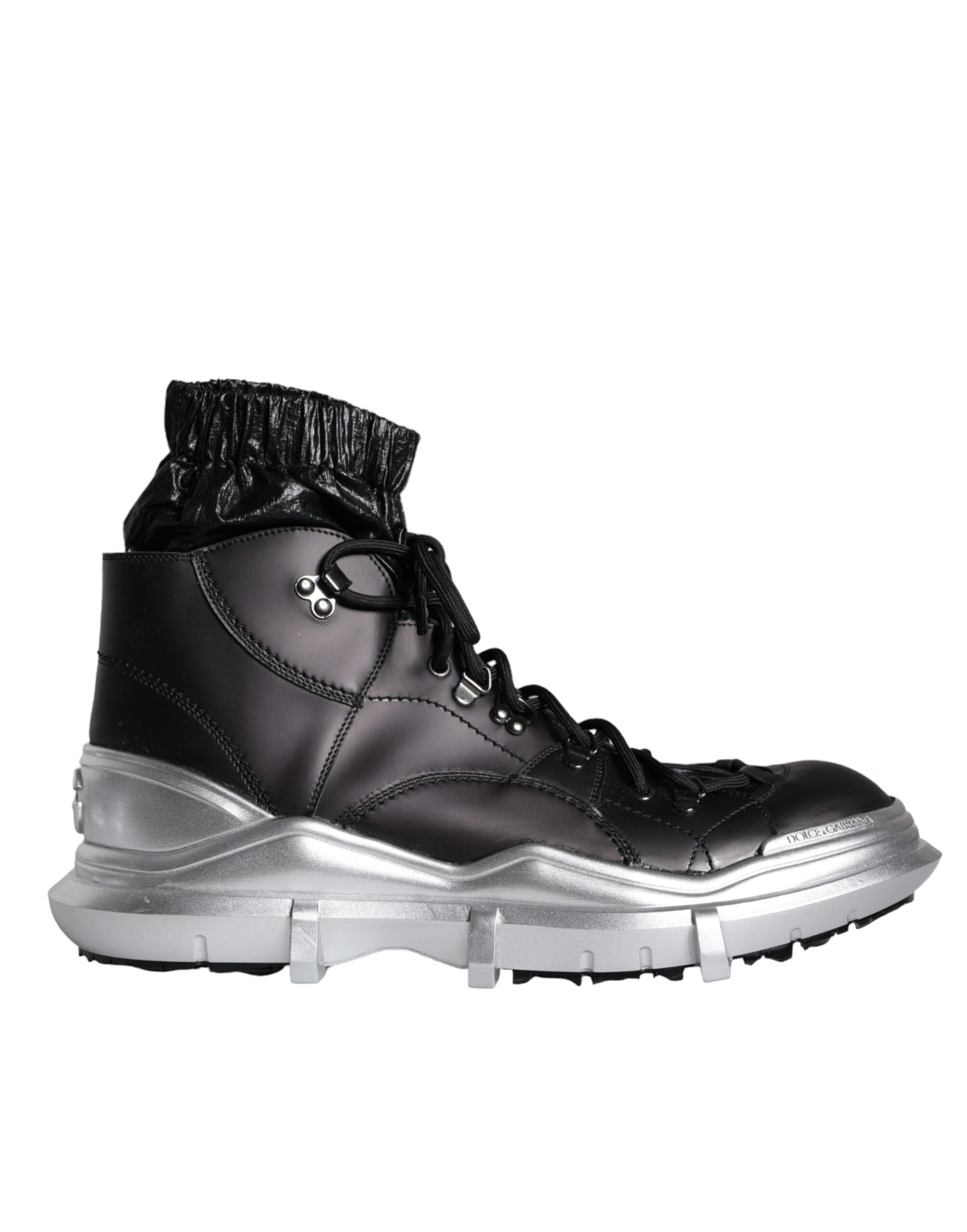 Black Nylon Galileo High Top Sneakers Shoes - ventzia