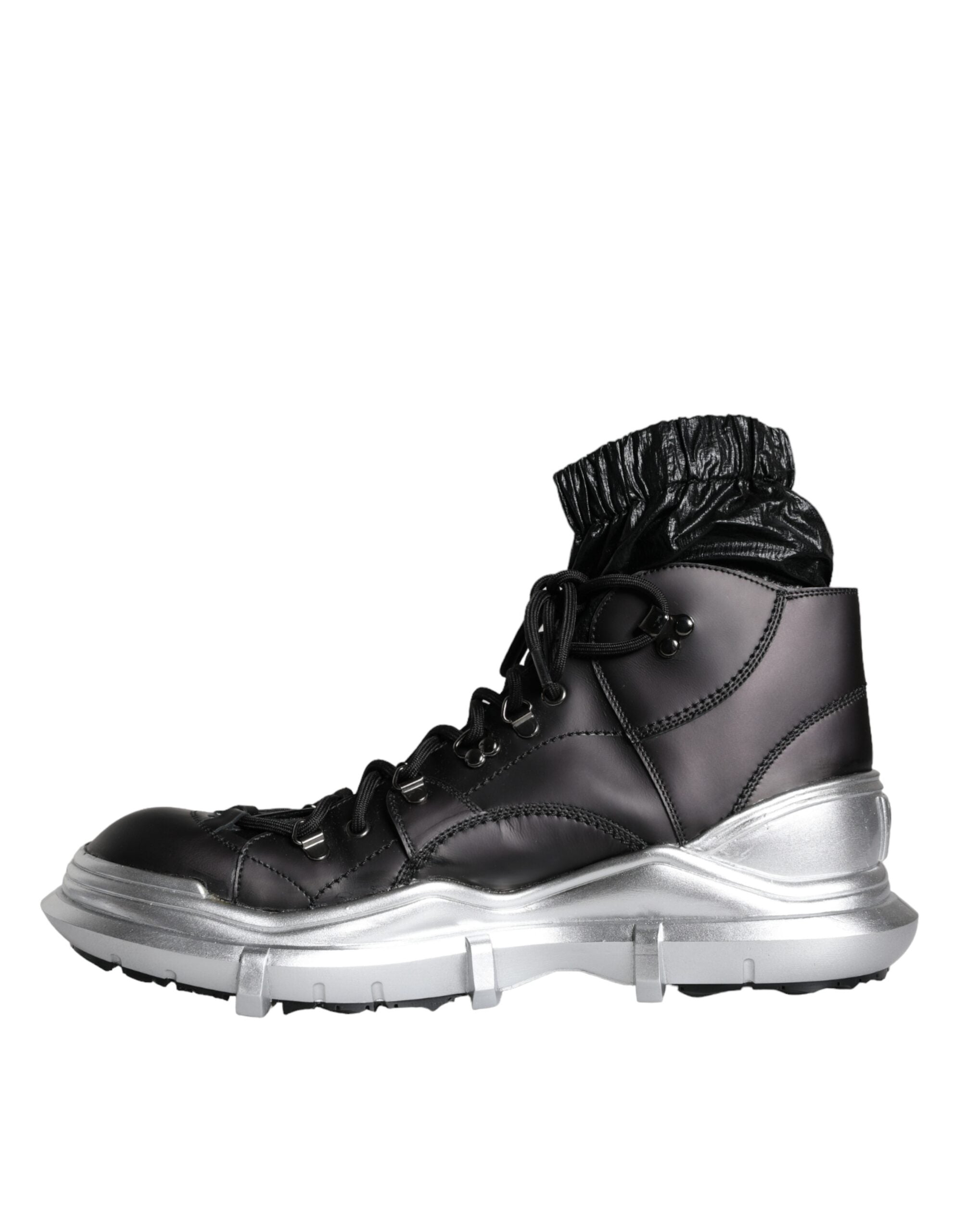 Black Nylon Galileo High Top Sneakers Shoes - ventzia