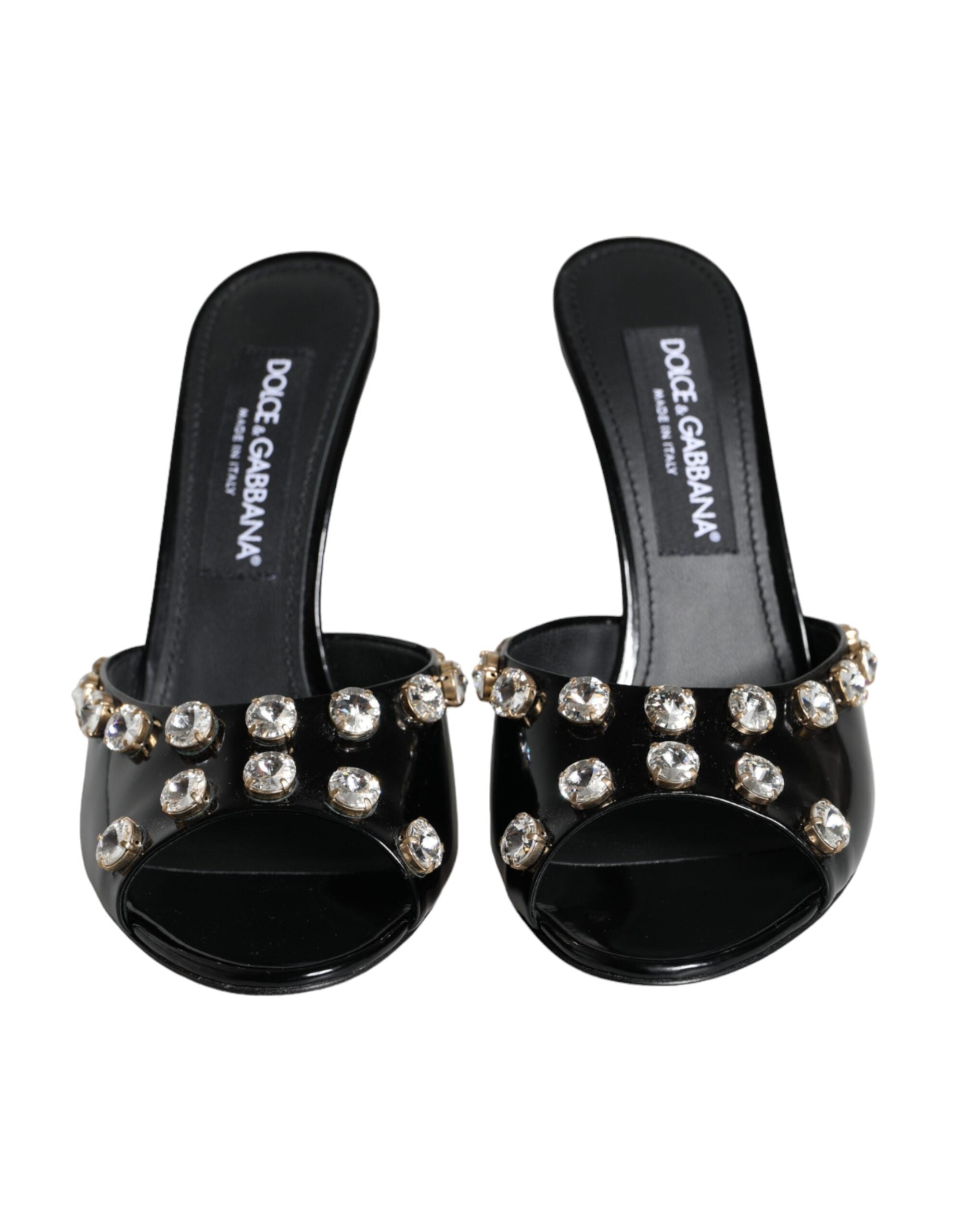 Black Crystal Heels Keira Sandals Shoes - ventzia