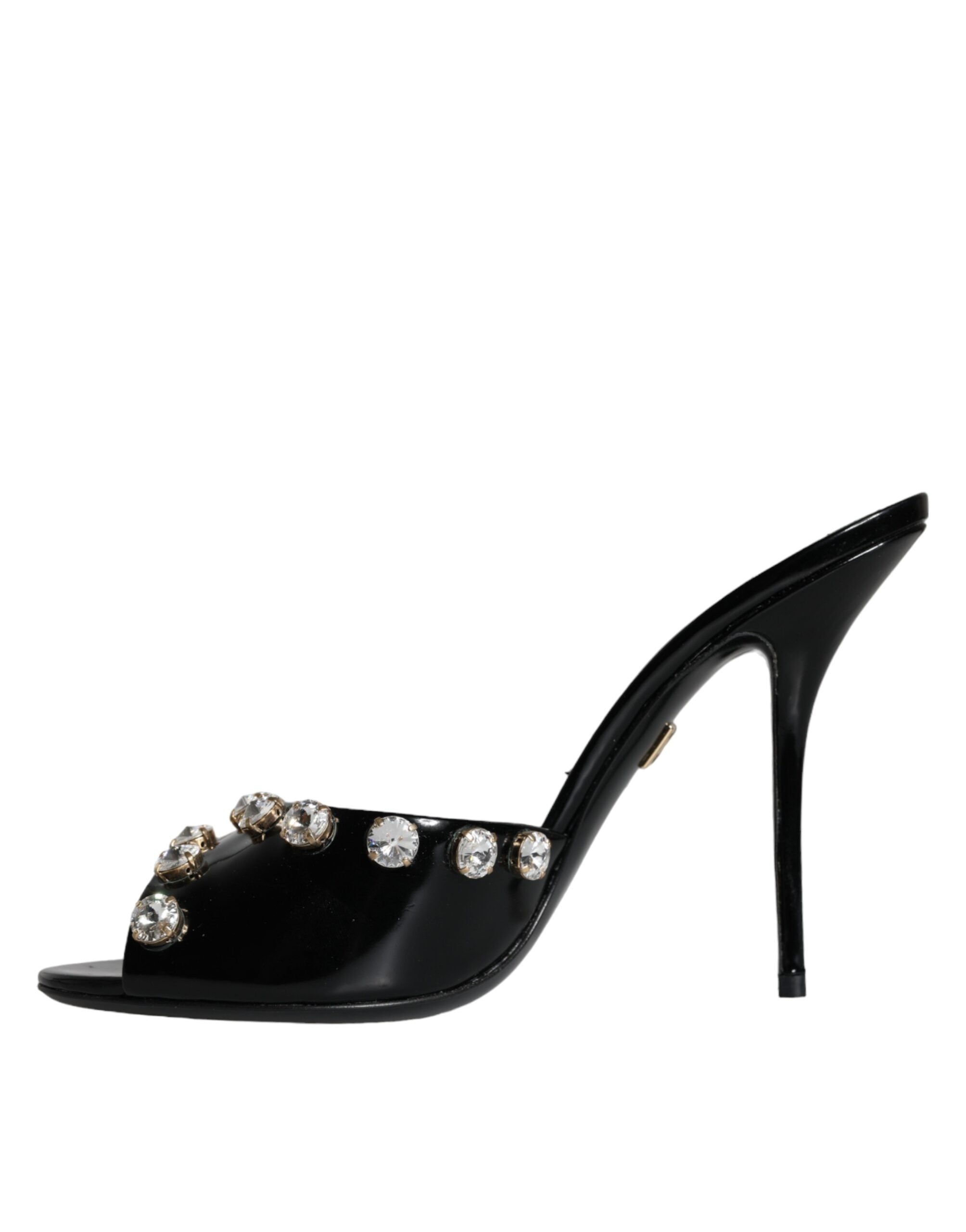 Black Crystal Heels Keira Sandals Shoes - ventzia