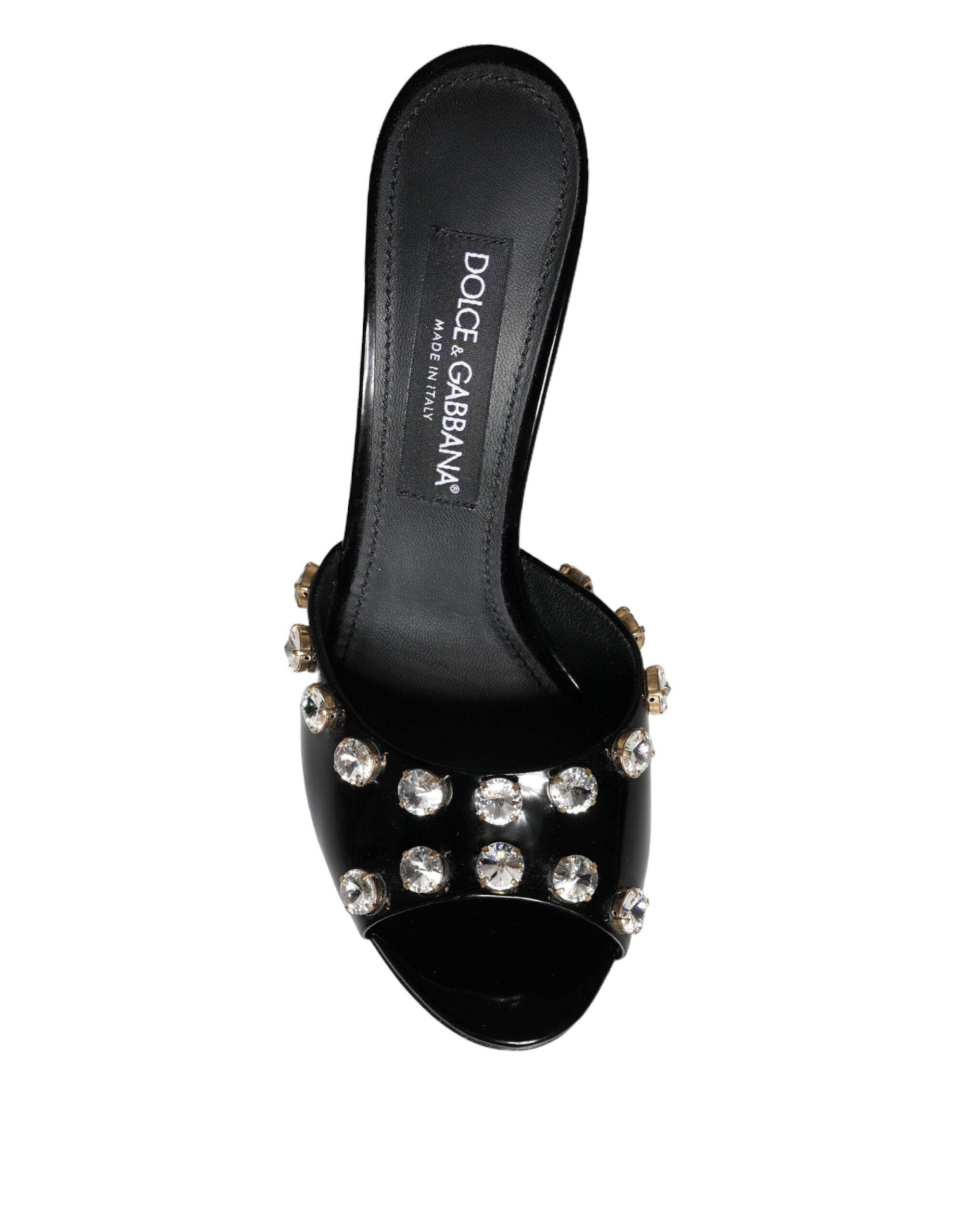 Black Crystal Heels Keira Sandals Shoes - ventzia
