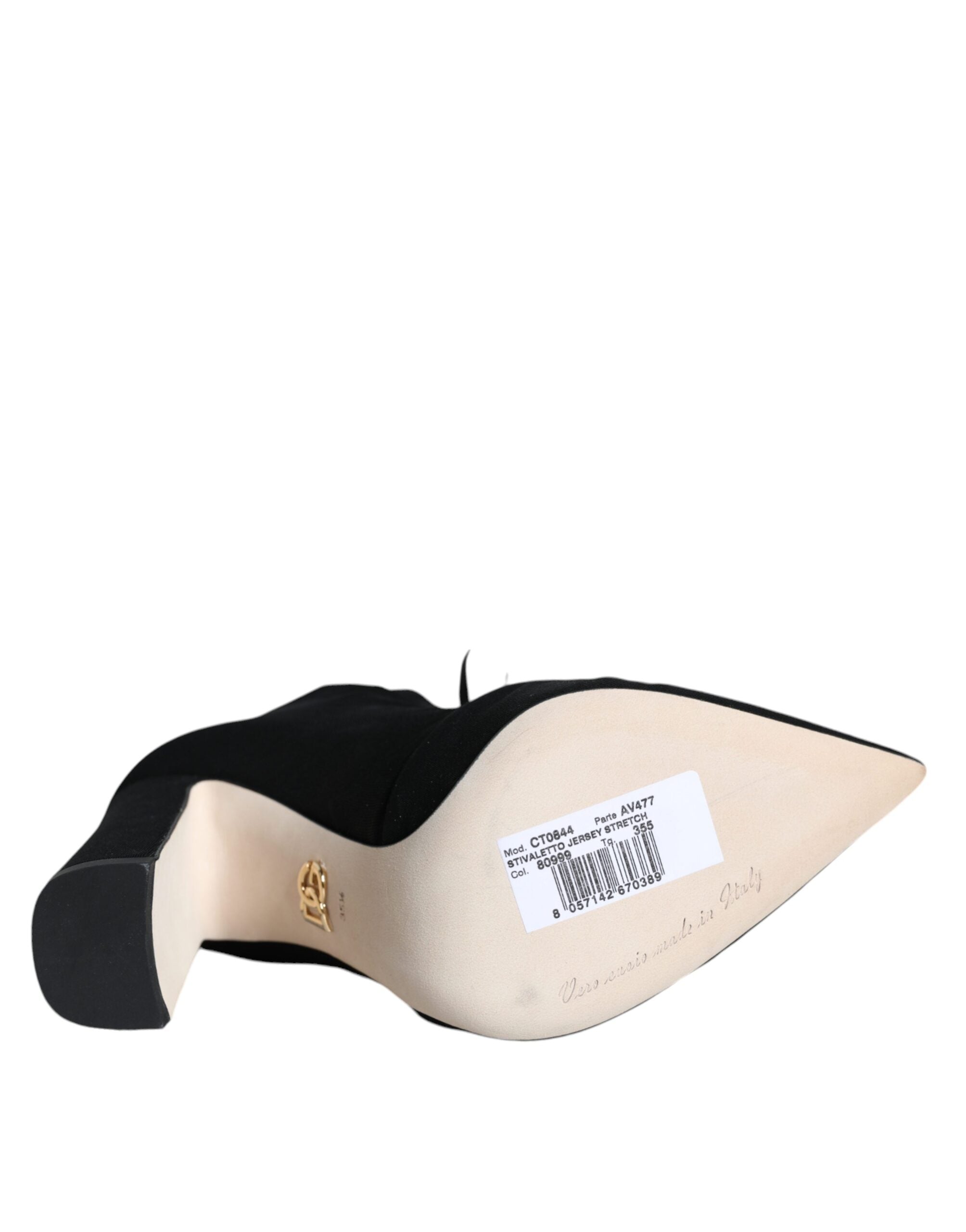 Black Jersey Stretch Ankle Booties Shoes - ventzia
