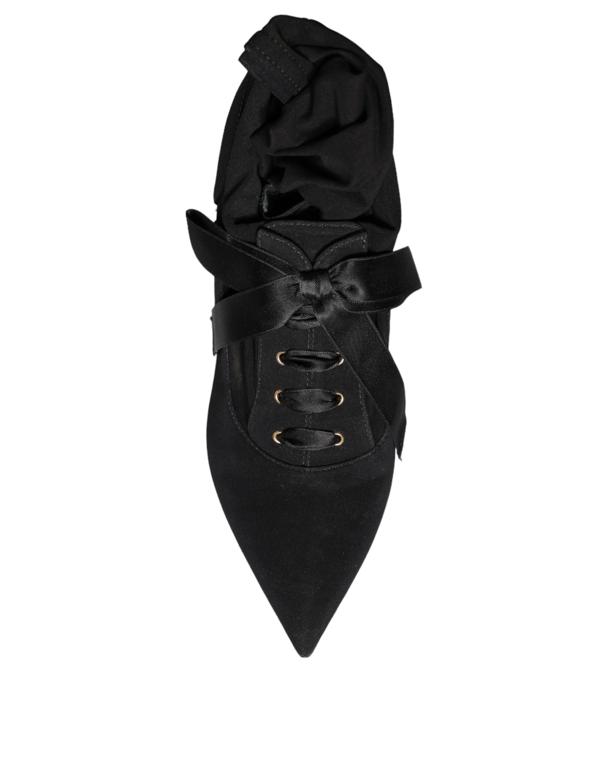 Black Stiletto Heels Mid Calf Boots Shoes - ventzia