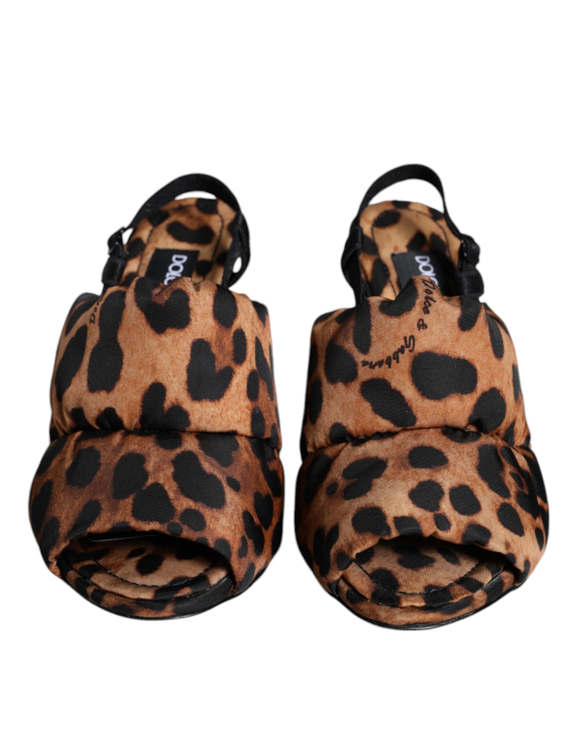 Brown Leopard Keira Slingback Sandals Shoes - ventzia