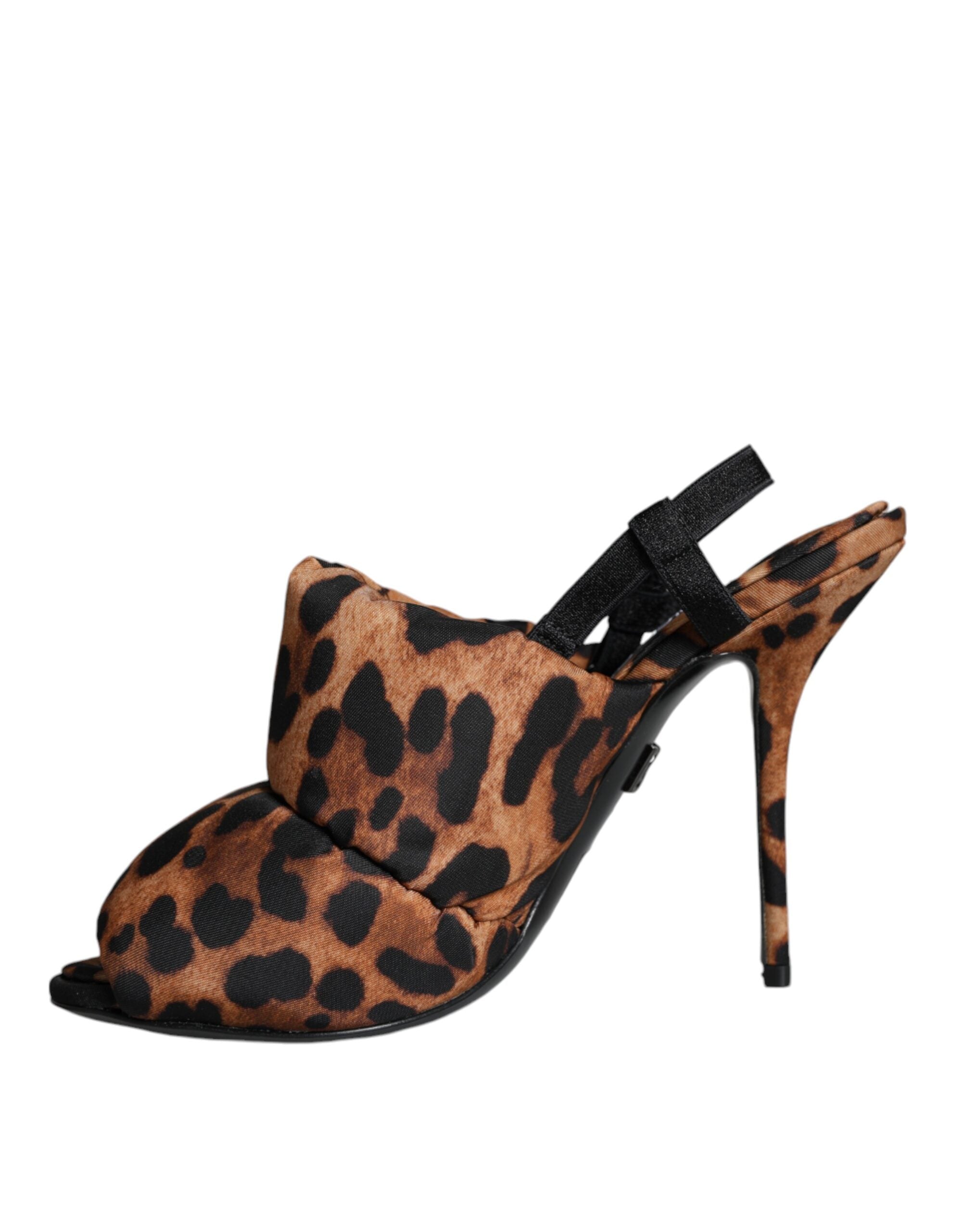 Brown Leopard Keira Slingback Sandals Shoes - ventzia