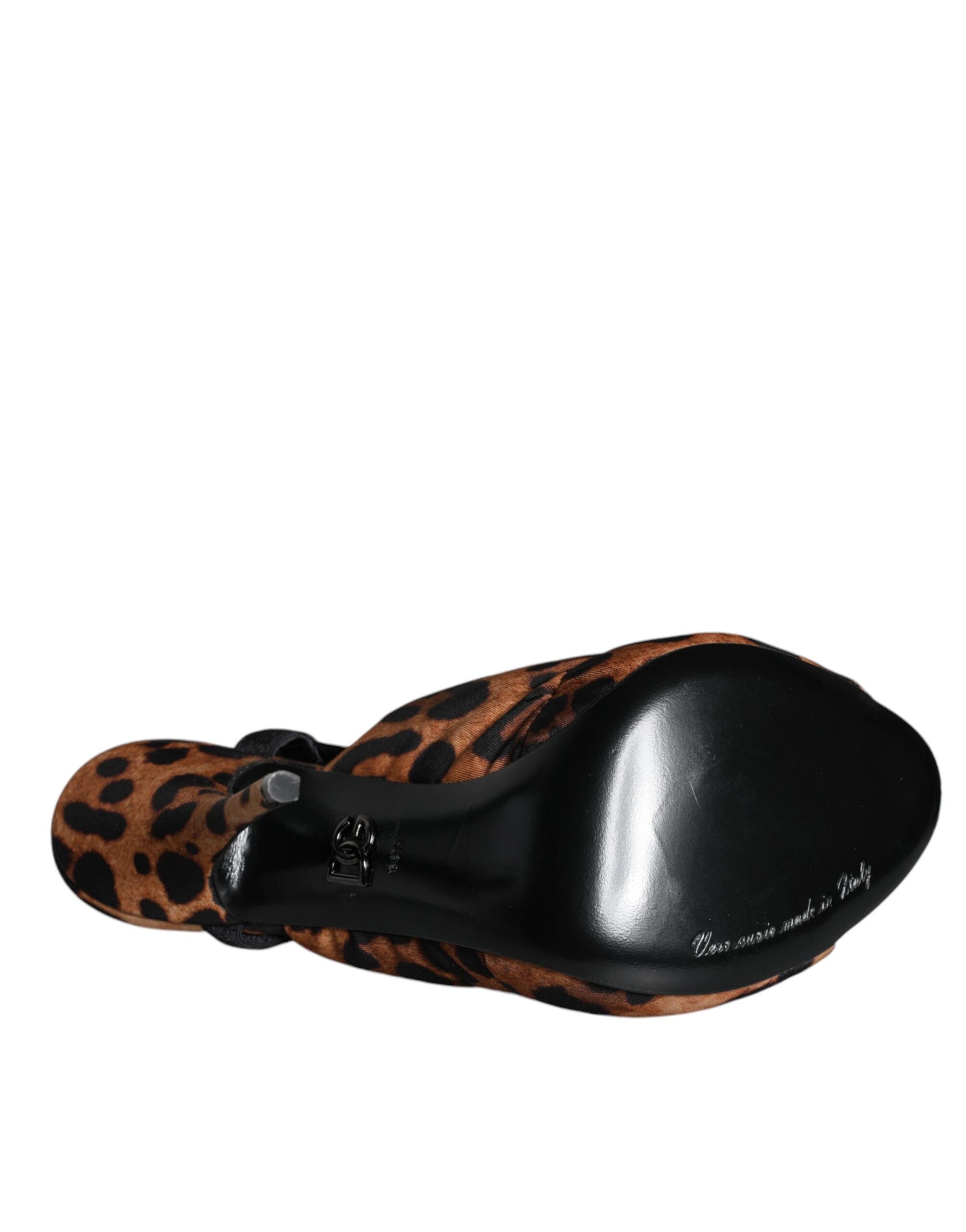 Brown Leopard Keira Slingback Sandals Shoes - ventzia
