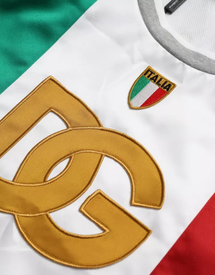 White Green Sleeveless Top Italian Flag Basket T-shirt - ventzia
