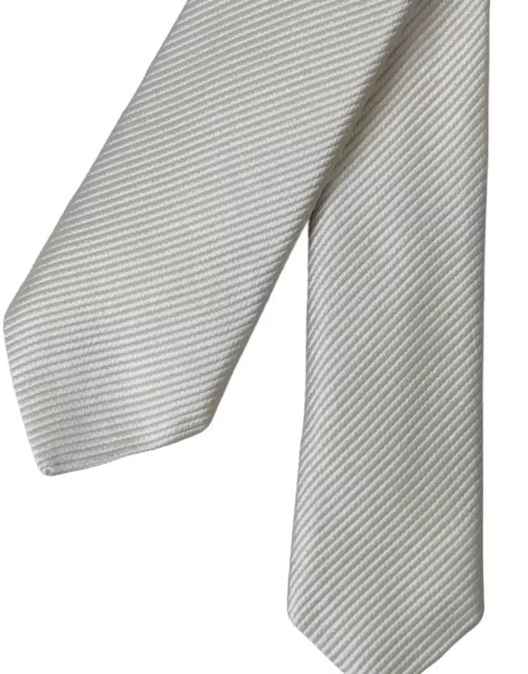 White Solid 100% Silk Adjustable Tie - ventzia