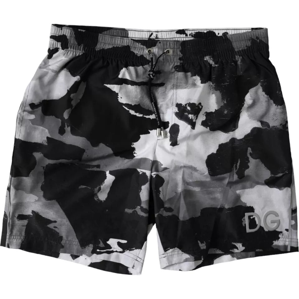 Multicolor Camouflage DG Logo Beachwear Shorts Swimwear - ventzia
