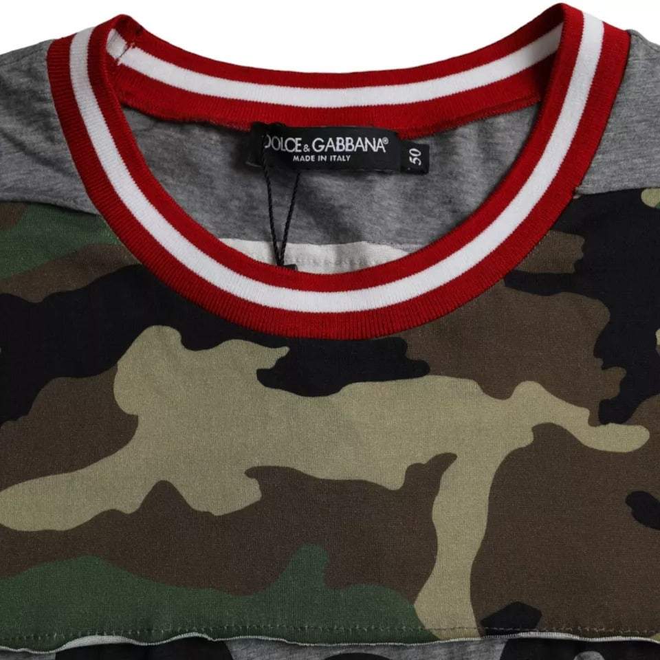 Multicolor Camouflage Cotton Crew Neck Men T-shirt - ventzia