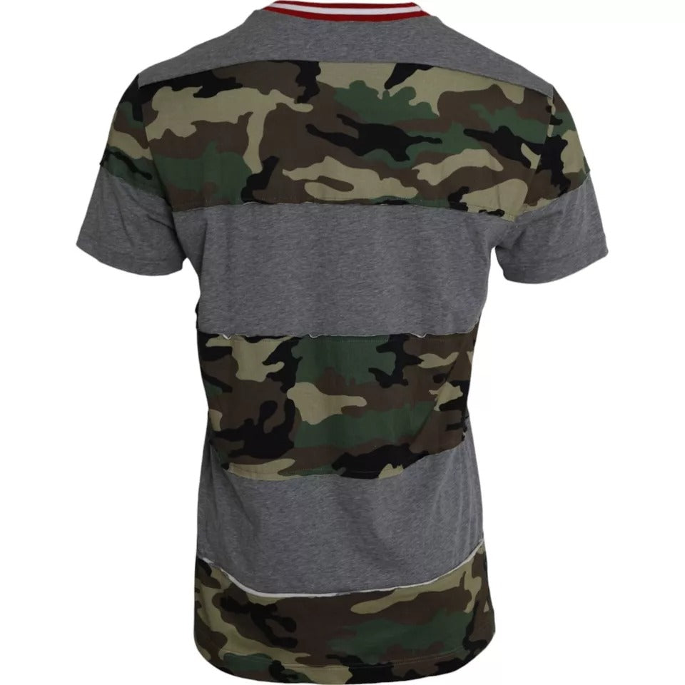 Multicolor Camouflage Cotton Crew Neck Men T-shirt - ventzia