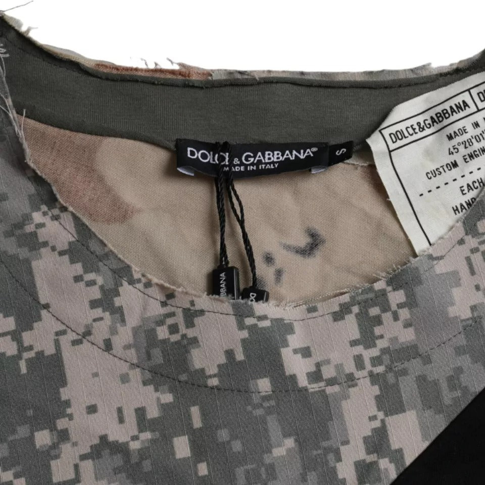 Multicolor Camouflage Cotton Round Neck Men T-shirt - ventzia