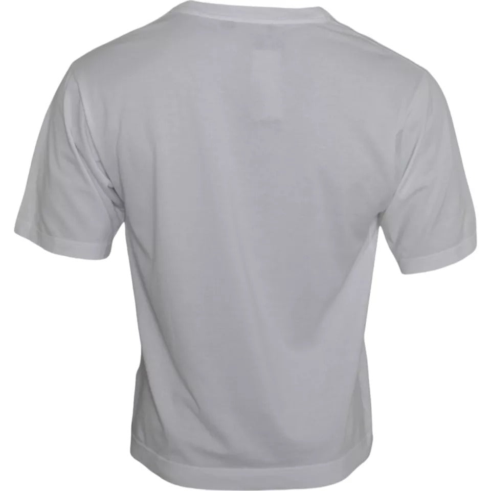 White Cotton DG Applique Men Casual T-shirt - ventzia
