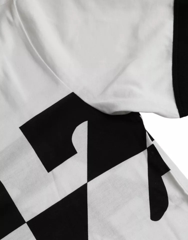 Black White Jazz Print Cotton Short Sleeves T-shirt - ventzia