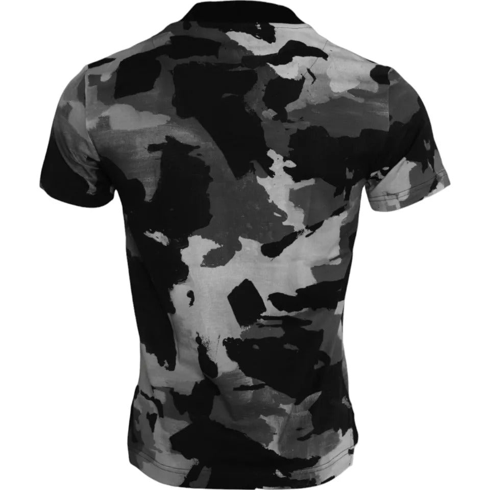 Multicolor Camouflage Cotton Crewneck T-shirt - ventzia